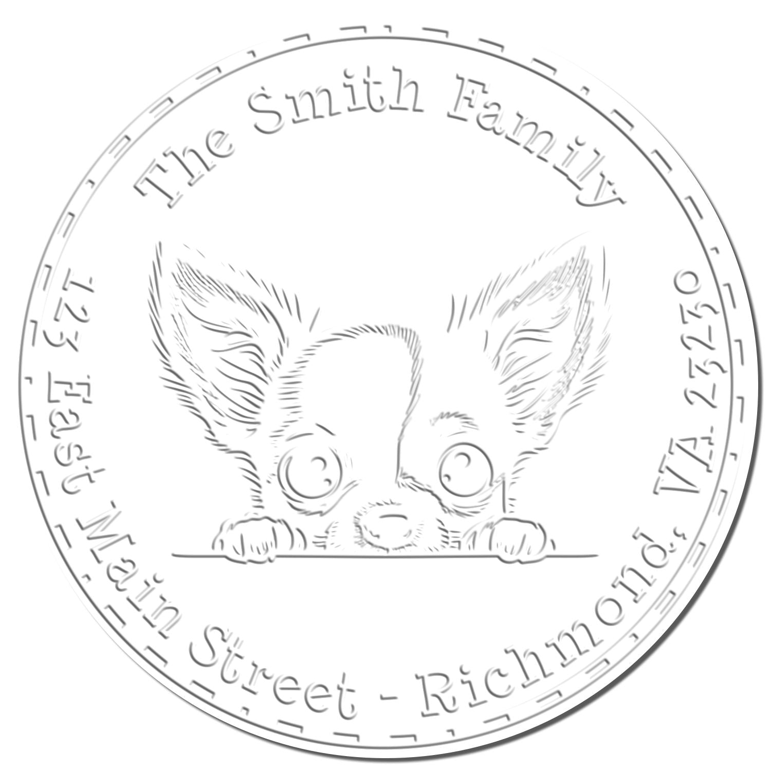 Soft Chihuahua Customized Return Address Seal Embosser - Engineer Seal Stamps