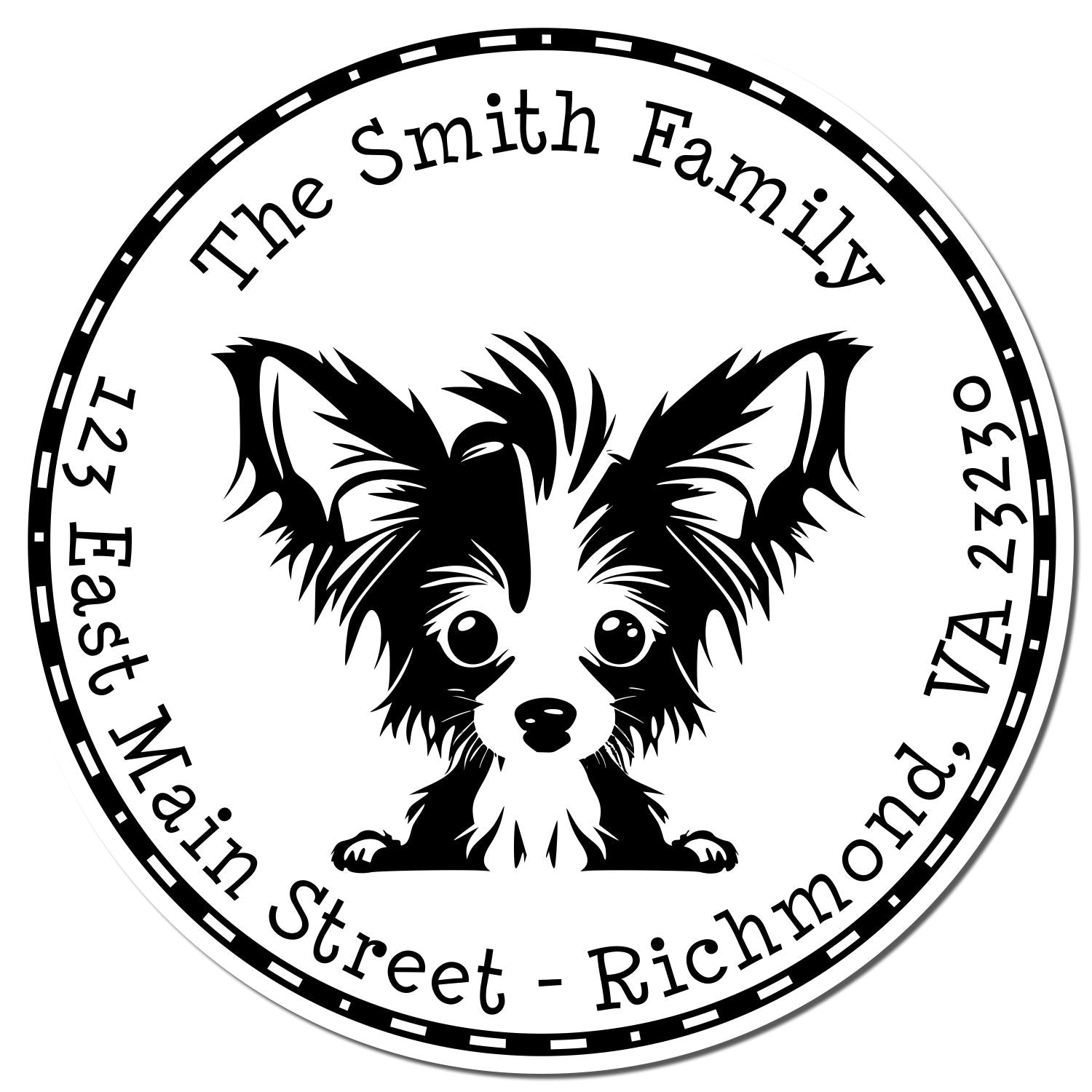 Slim Chinese Crested Personalized Home Address Stamp - Engineer Seal Stamps