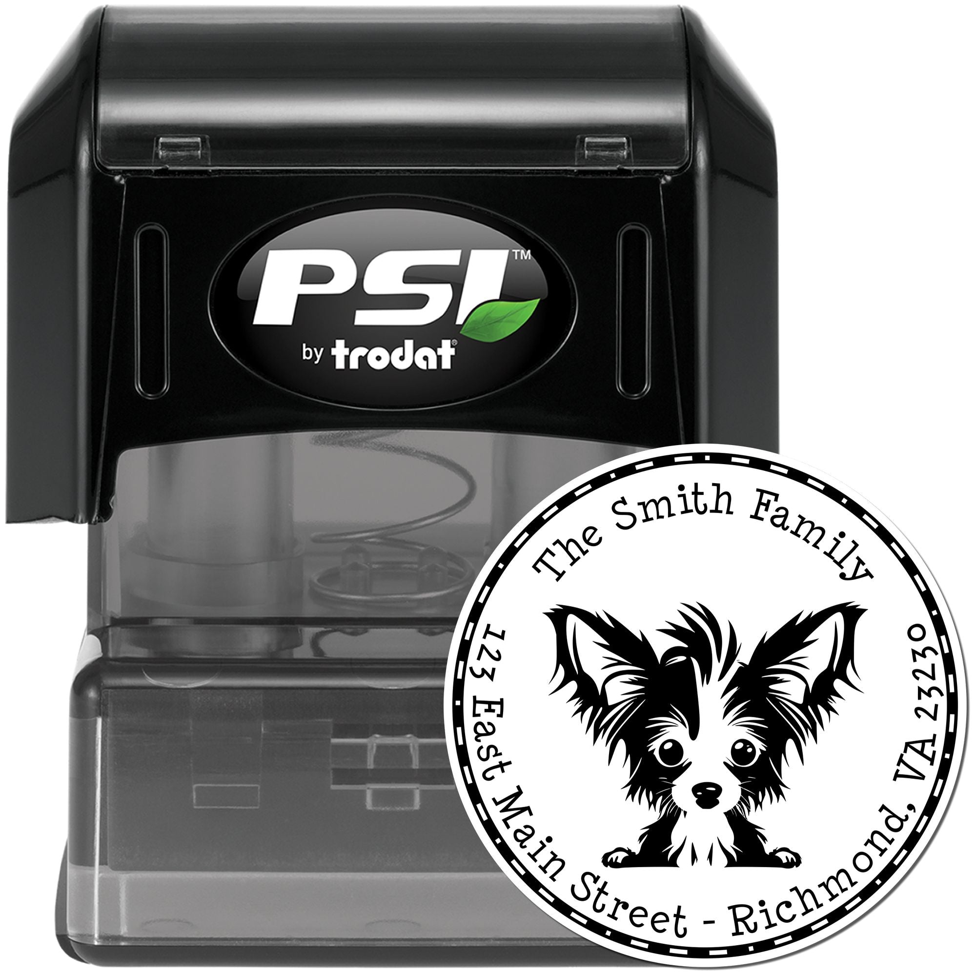 Round Pre-Inked Chinese Crested Custom Mailing Address Stamp - Engineer Seal Stamps