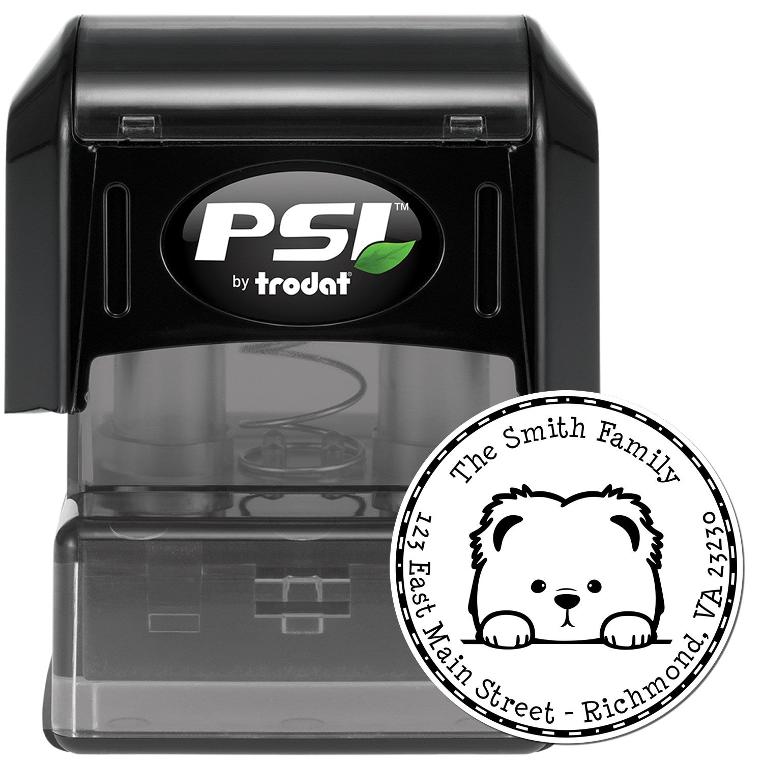 Round Pre-Inked Chow Chow Custom Mailing Label Stamp - Engineer Seal Stamps