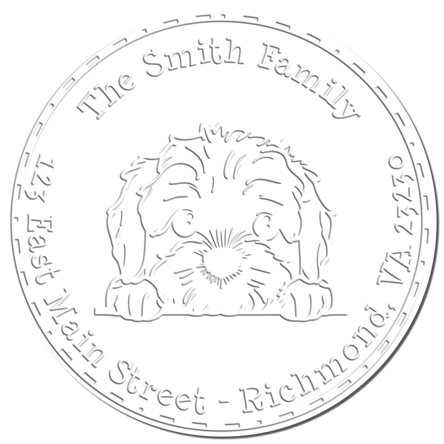 Soft Cockapoo Customized Custom Return Address Seal Embosser - Engineer Seal Stamps