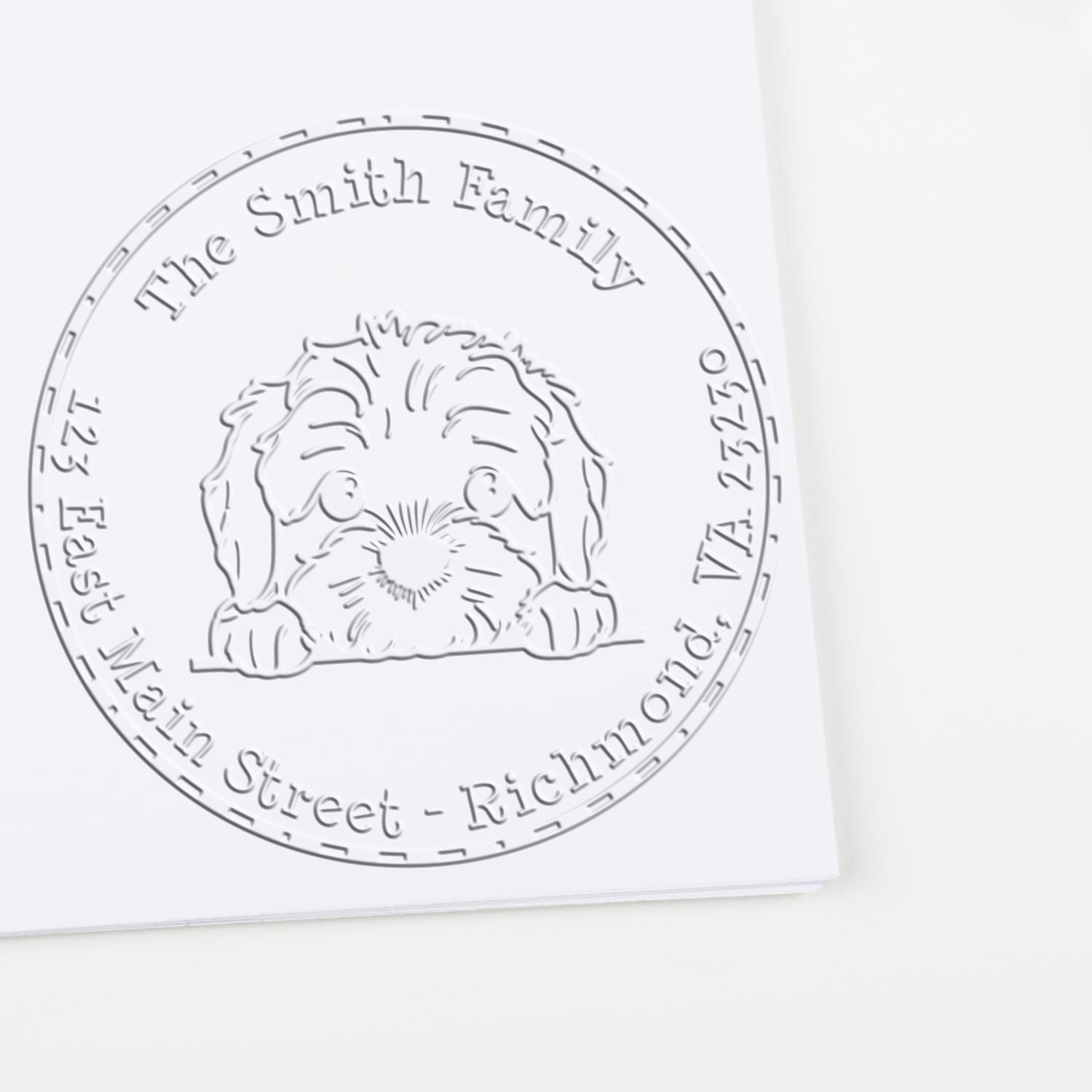 Soft Cockapoo Customized Custom Return Address Seal Embosser - Engineer Seal Stamps