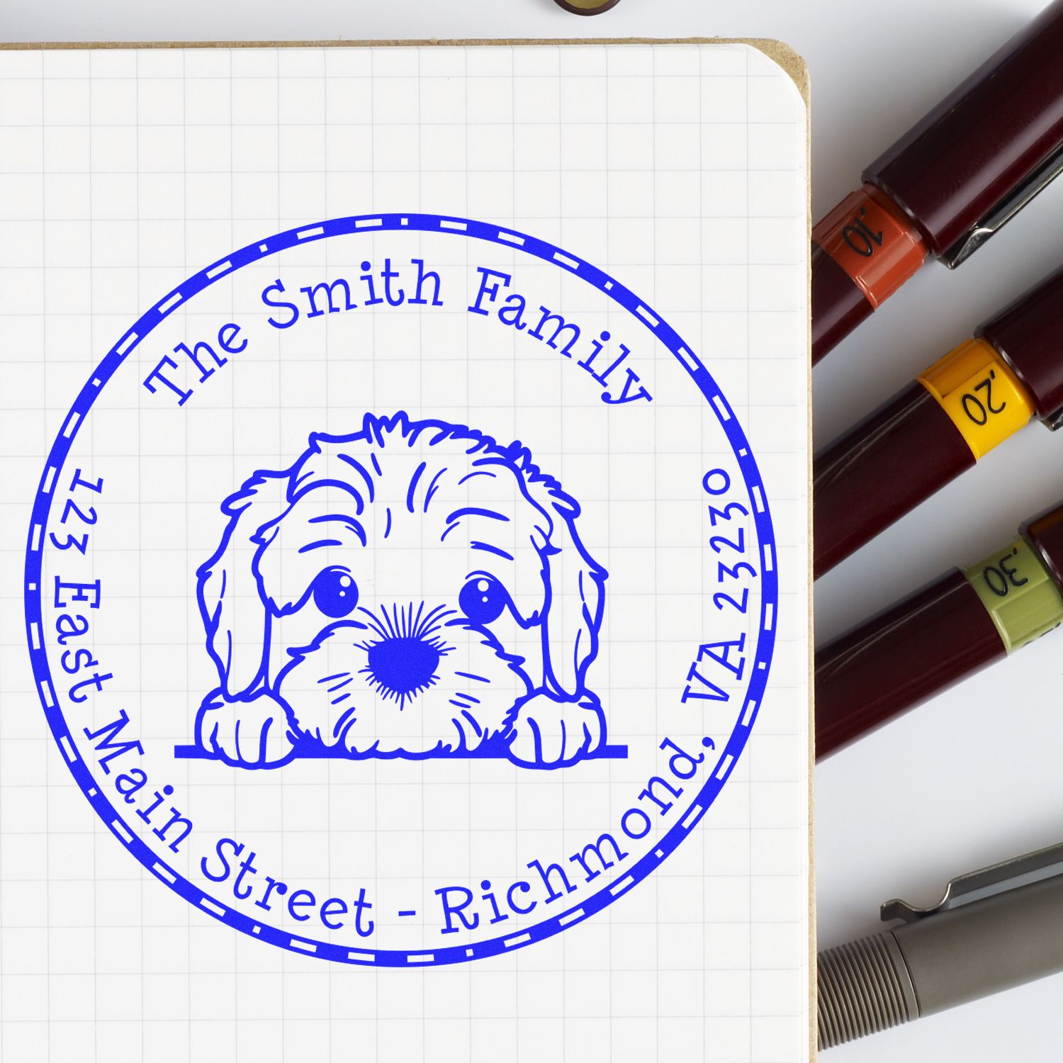 Round Cockapoo Customized Rubber Stamp - Engineer Seal Stamps