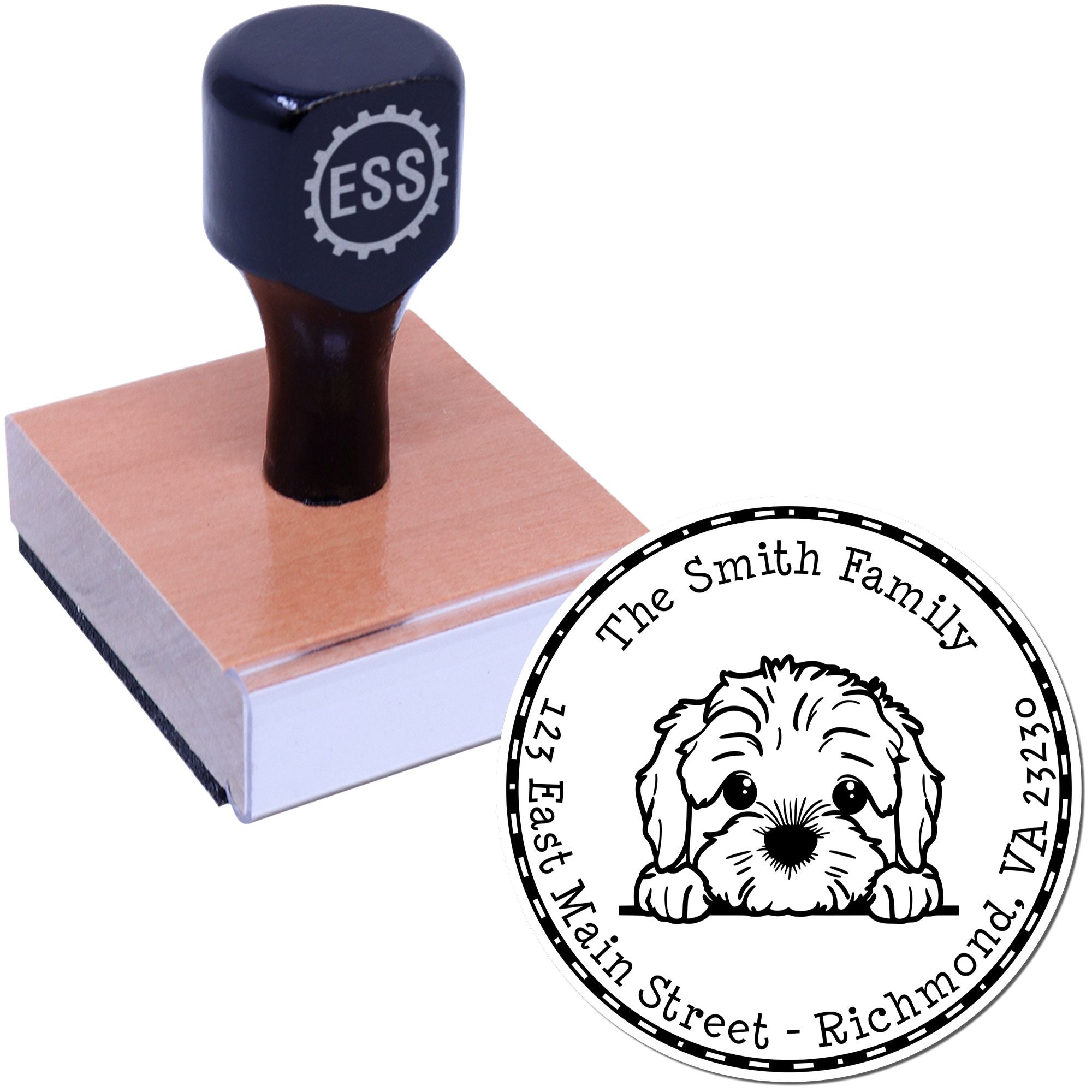 Round Cockapoo Customized Rubber Stamp - Engineer Seal Stamps