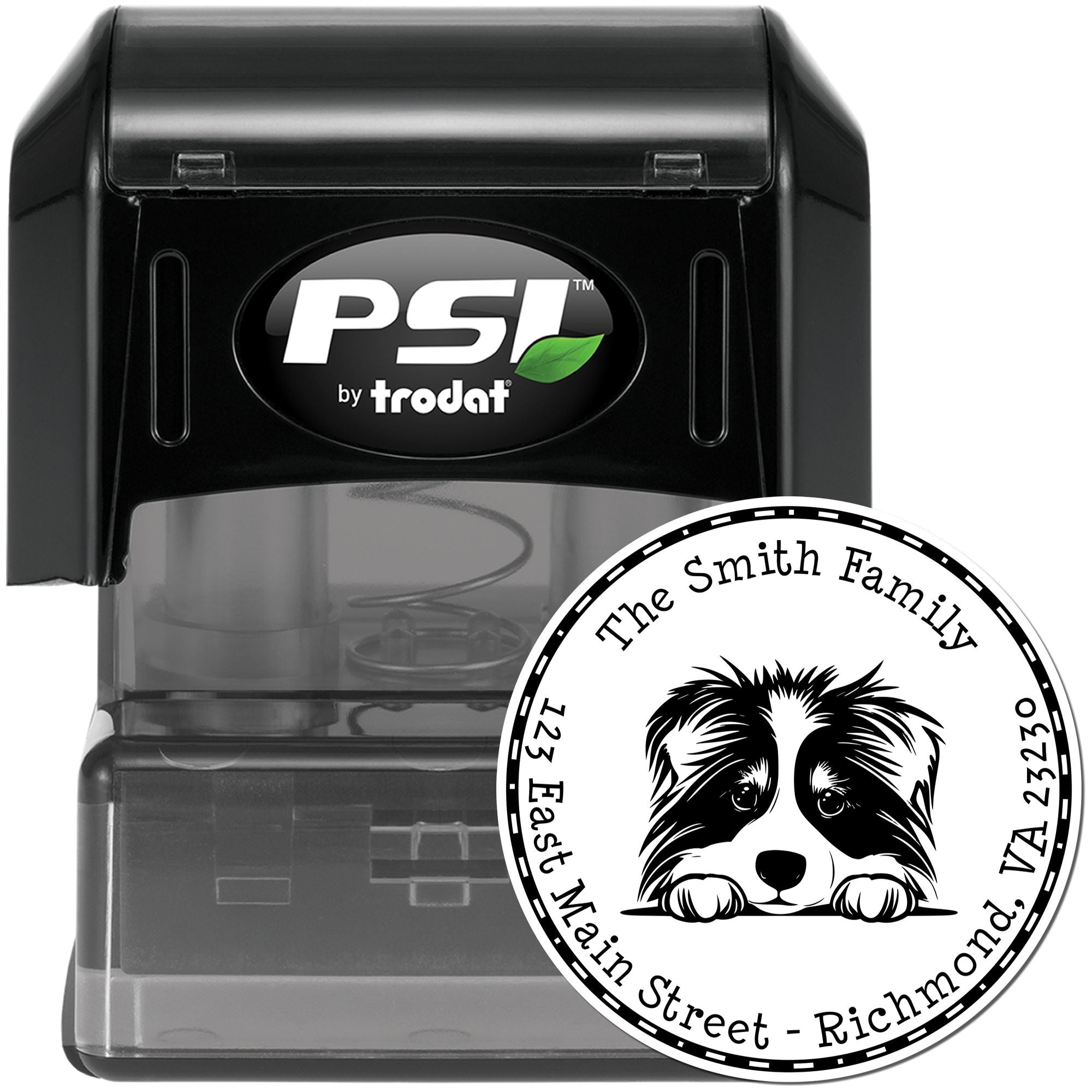Round Pre-Inked Collie Custom Stamp - Engineer Seal Stamps