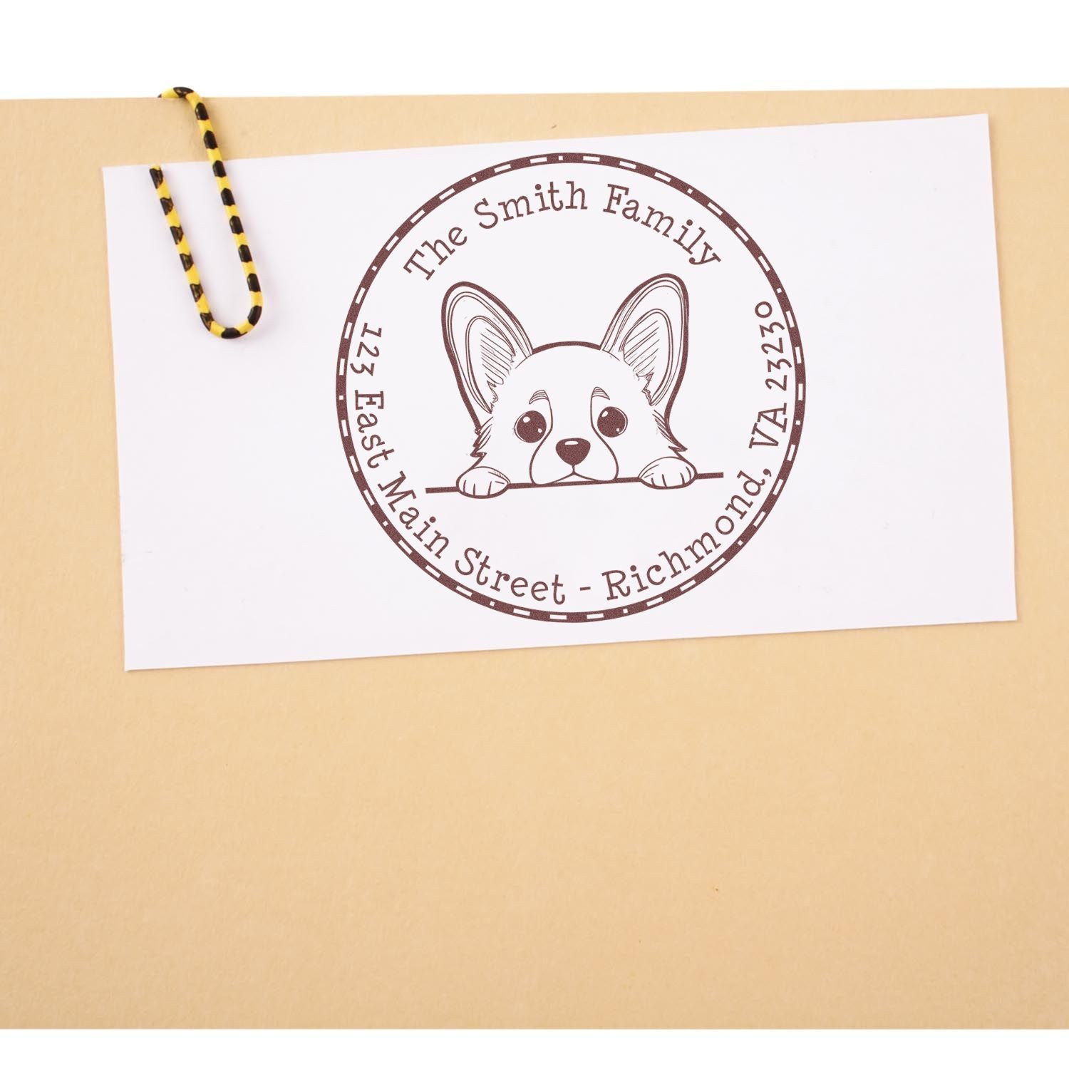 Slim Corgi Personalized Stamp - Engineer Seal Stamps
