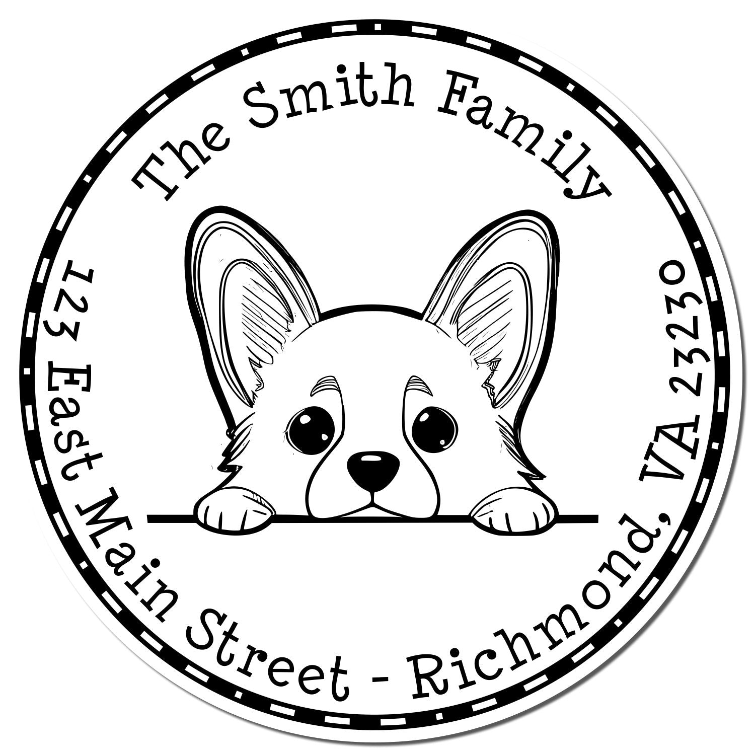 Slim Corgi Personalized Stamp - Engineer Seal Stamps