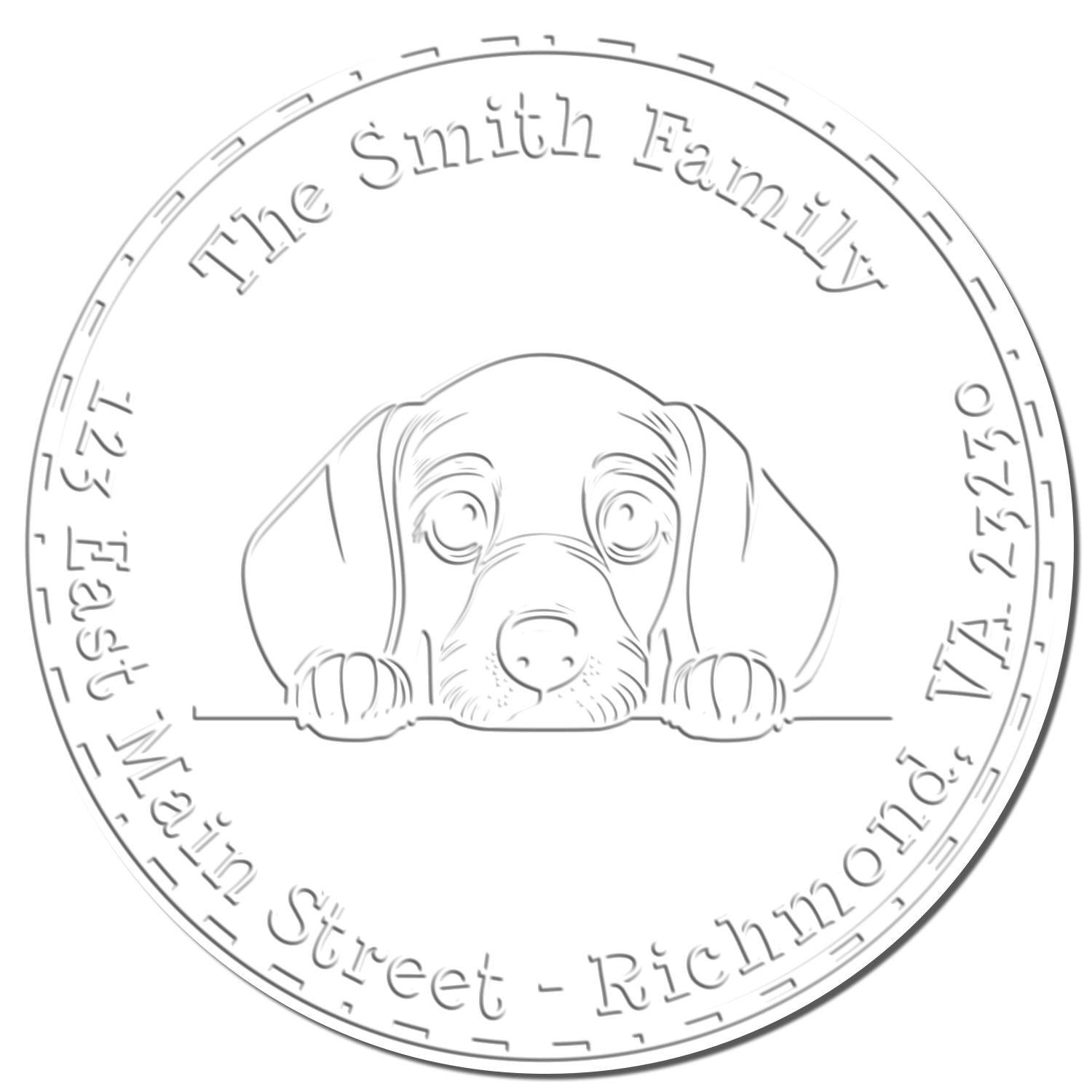 Dachshund Custom Address Return Seal Desk Embosser - Engineer Seal Stamps