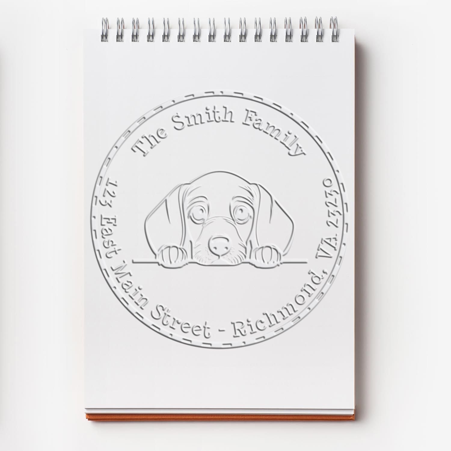 Dachshund Custom Address Return Seal Desk Embosser - Engineer Seal Stamps