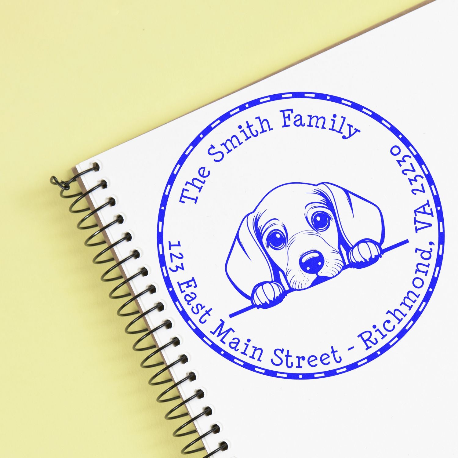 Round Self-Inking Dachshund Customized Mailing Stamp - Engineer Seal Stamps