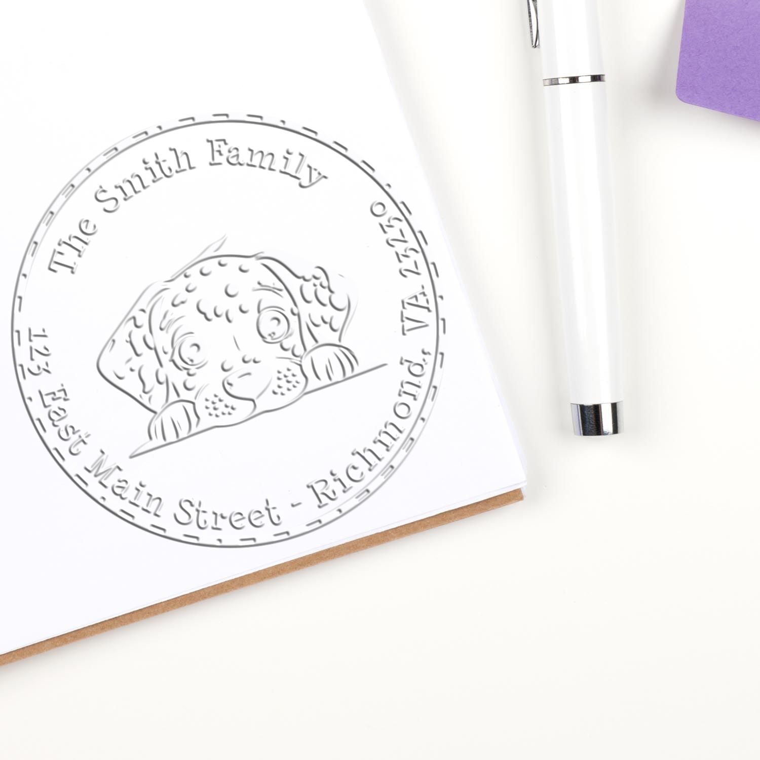 Dalmatian Custom Return Address Desk Embosser - Engineer Seal Stamps