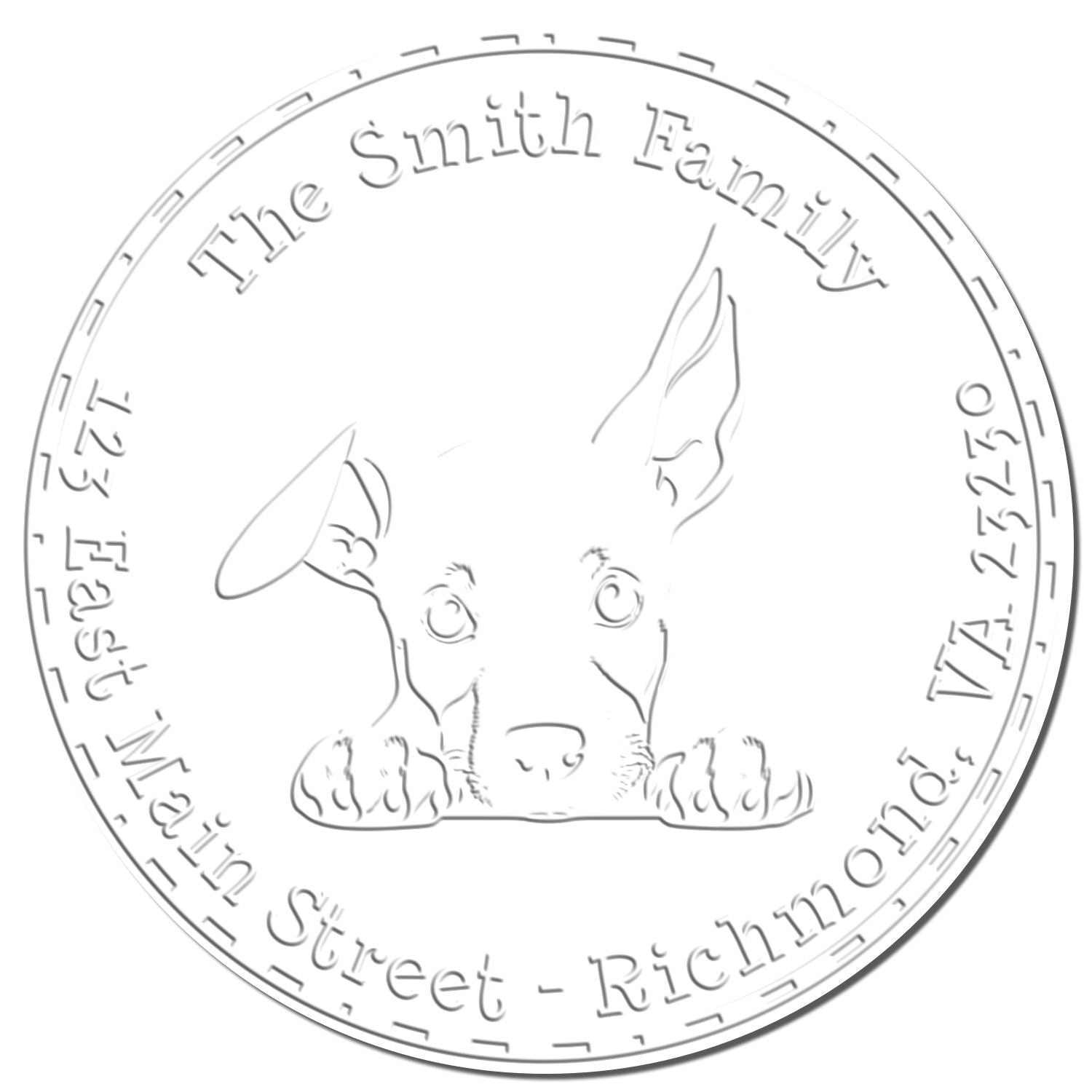 Hybrid Doberman Pinscher Customized Mail Address Embosser - Engineer Seal Stamps