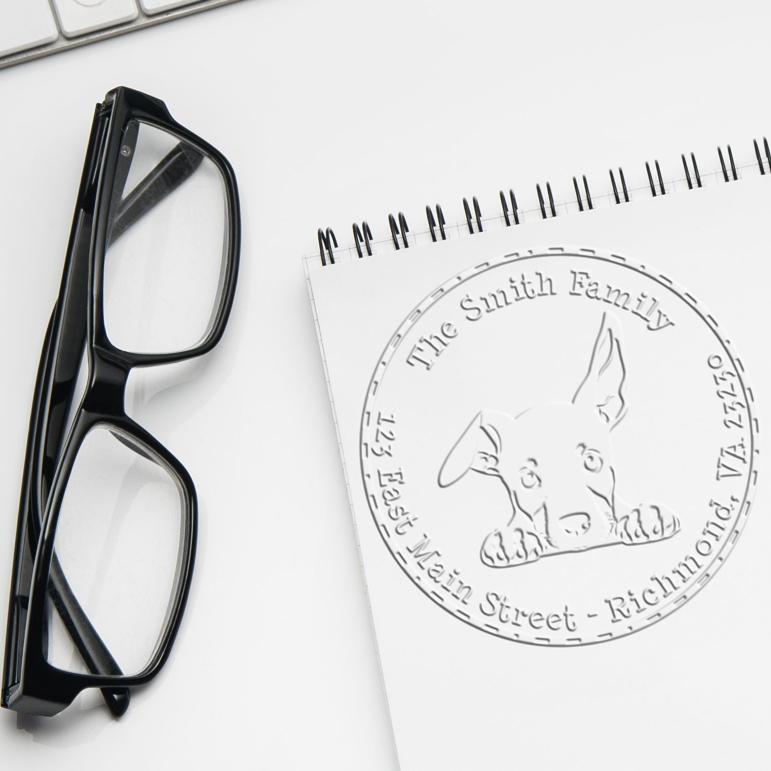Doberman Pinscher Custom Return Address Seal Desk Embosser - Engineer Seal Stamps