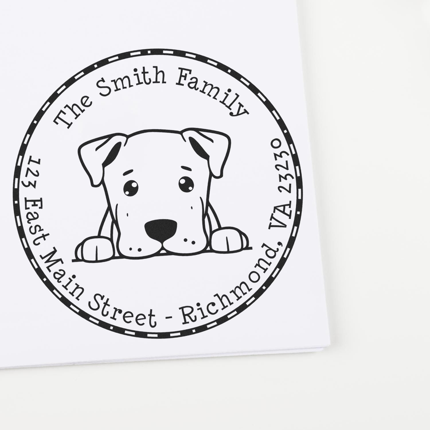 Round Pre-Inked Dogo Argentino Home Address Stamp - Engineer Seal Stamps
