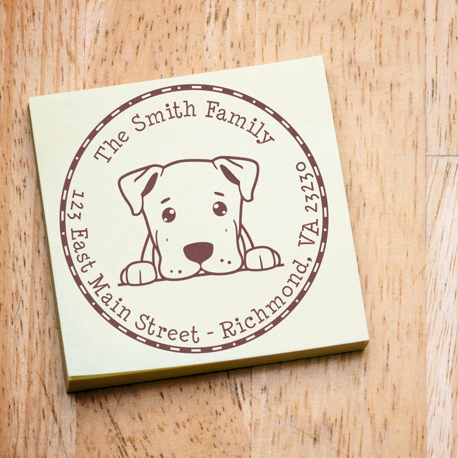 Round Pre-Inked Dogo Argentino Home Address Stamp - Engineer Seal Stamps