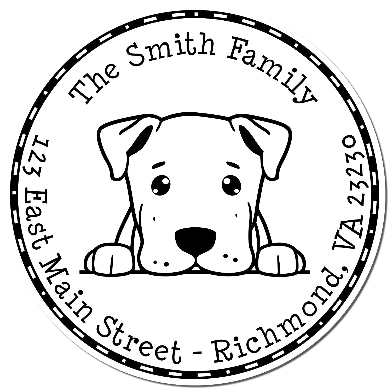 Slim Dogo Argentino Custom Mail Stamp - Engineer Seal Stamps