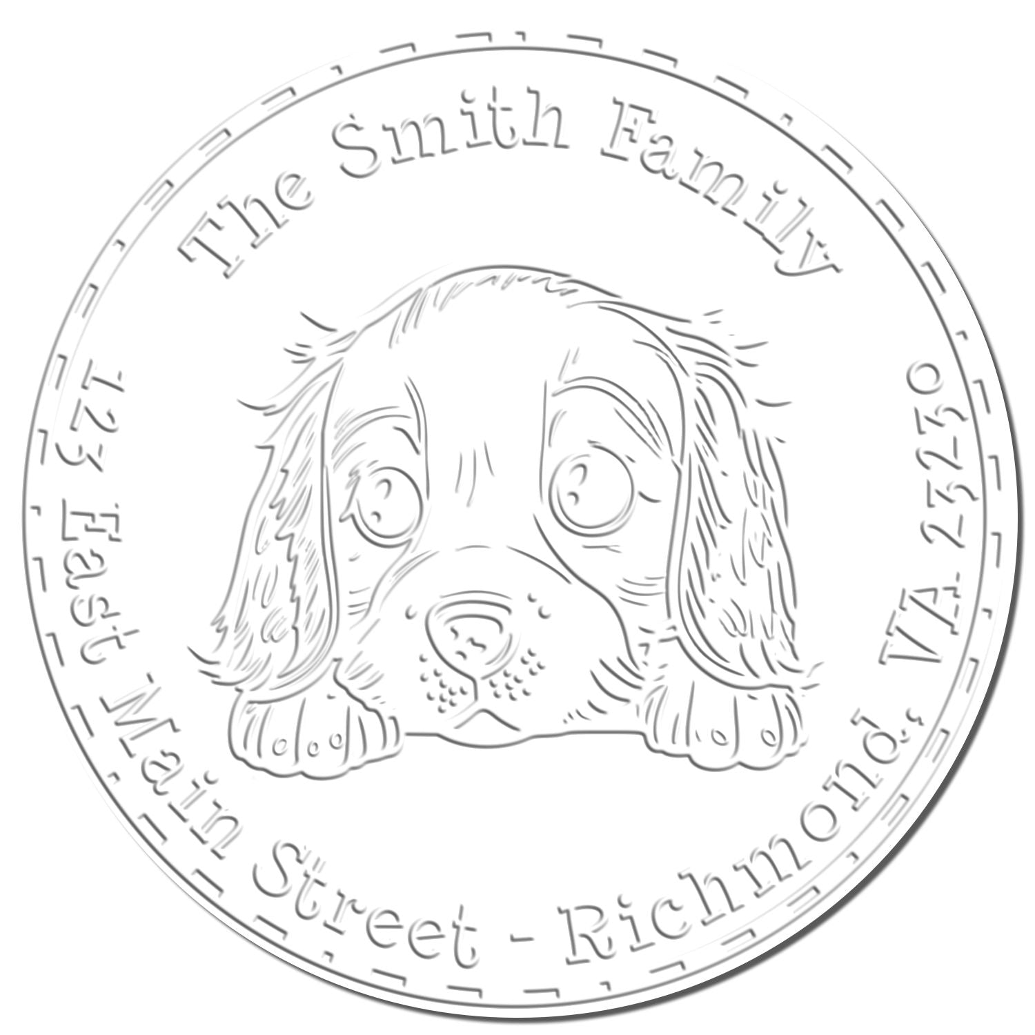Hybrid English Cocker Spaniel Customized Home Address Seal Embosser - Engineer Seal Stamps