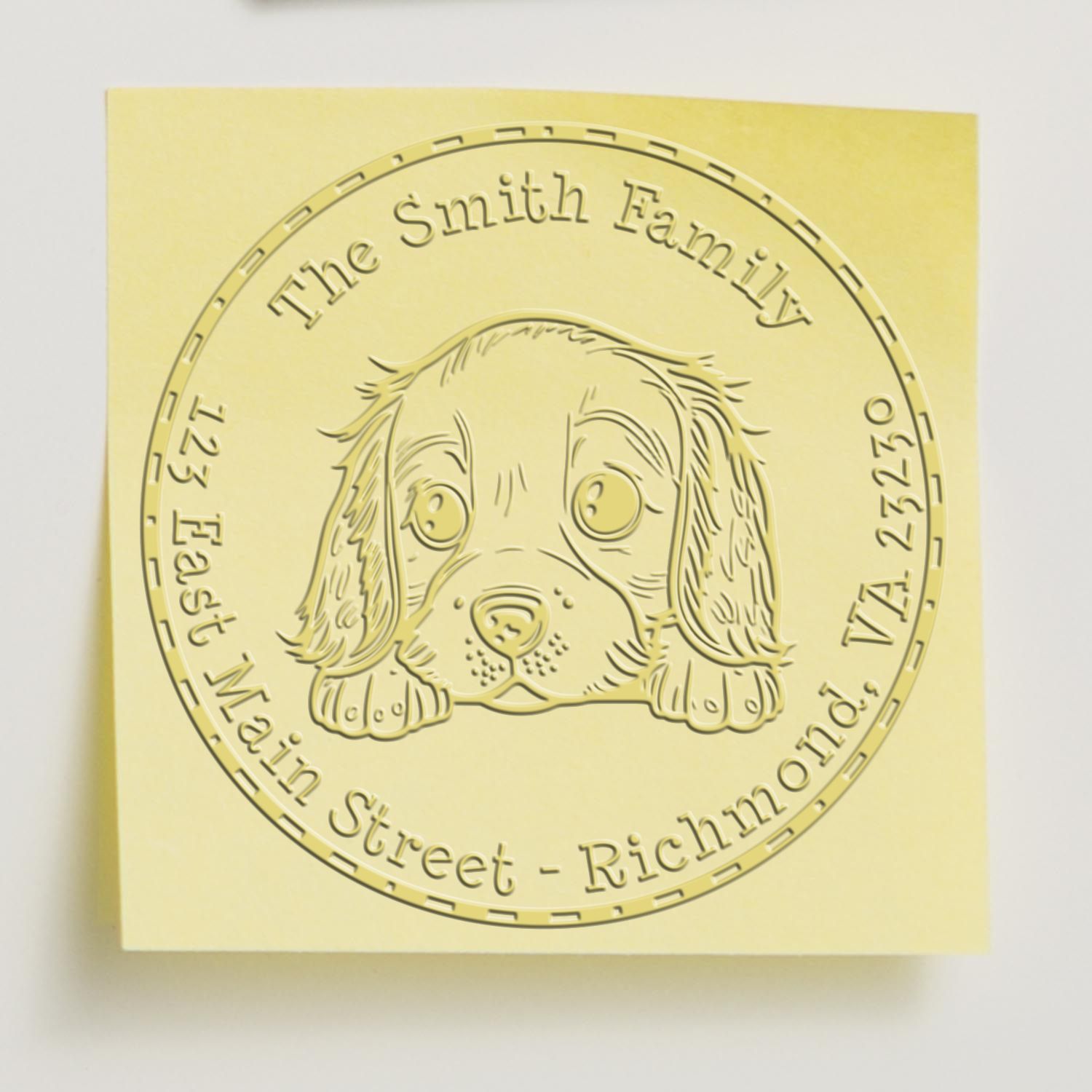 English Cocker Spaniel Custom Name and Address Desk Embosser - Engineer Seal Stamps