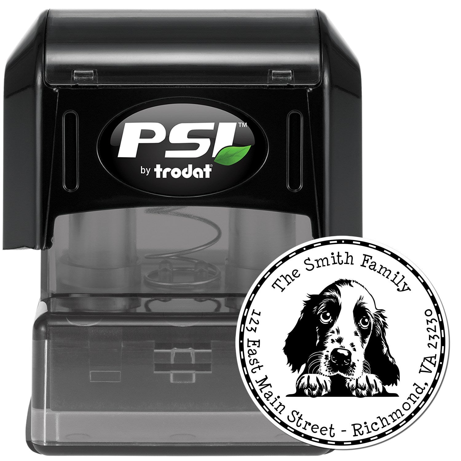 Round Pre-Inked English Setter Address Return Stamp - Engineer Seal Stamps