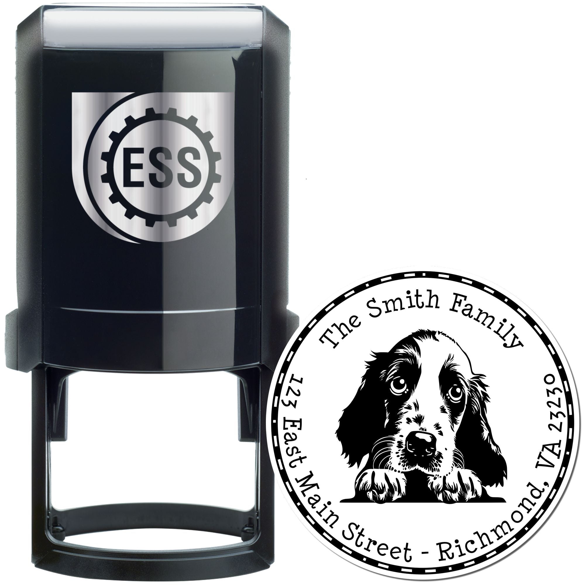 Round Self-Inking English Setter Customized Mailing Address Stamp - Engineer Seal Stamps