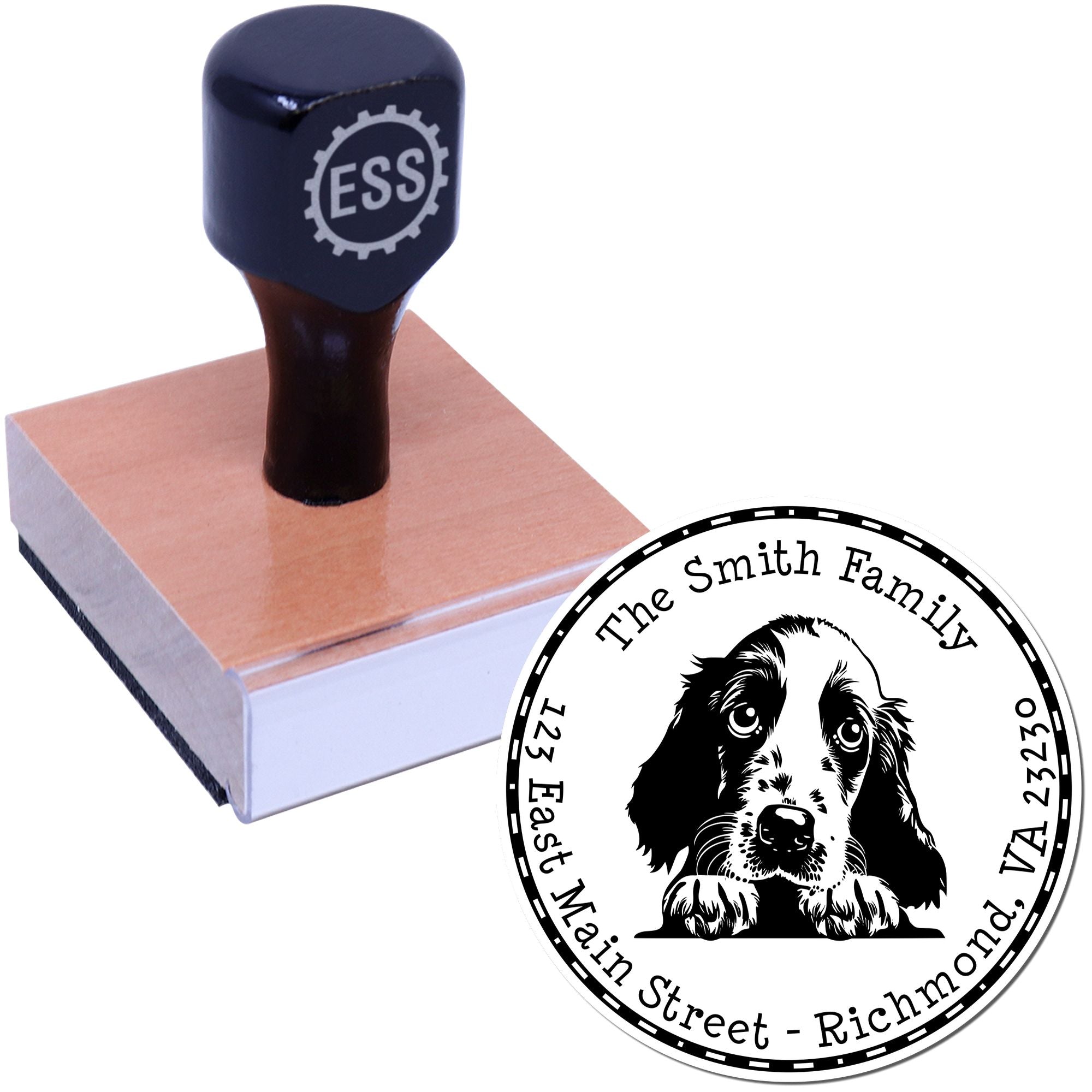 Round English Setter Personalized Mail Address Rubber Stamp - Engineer Seal Stamps