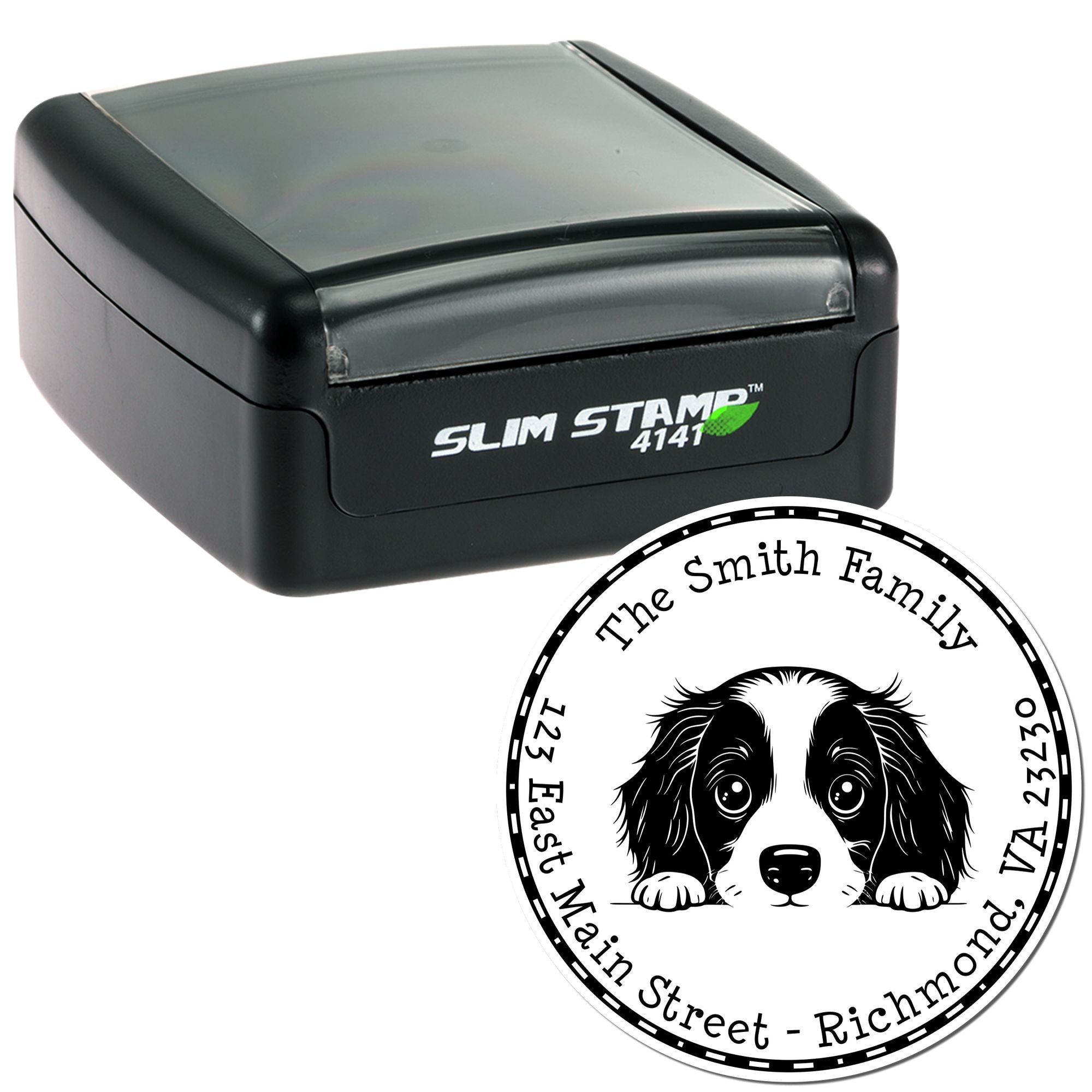 Slim English Springer Spaniel Custom Mail Address Stamp - Engineer Seal Stamps