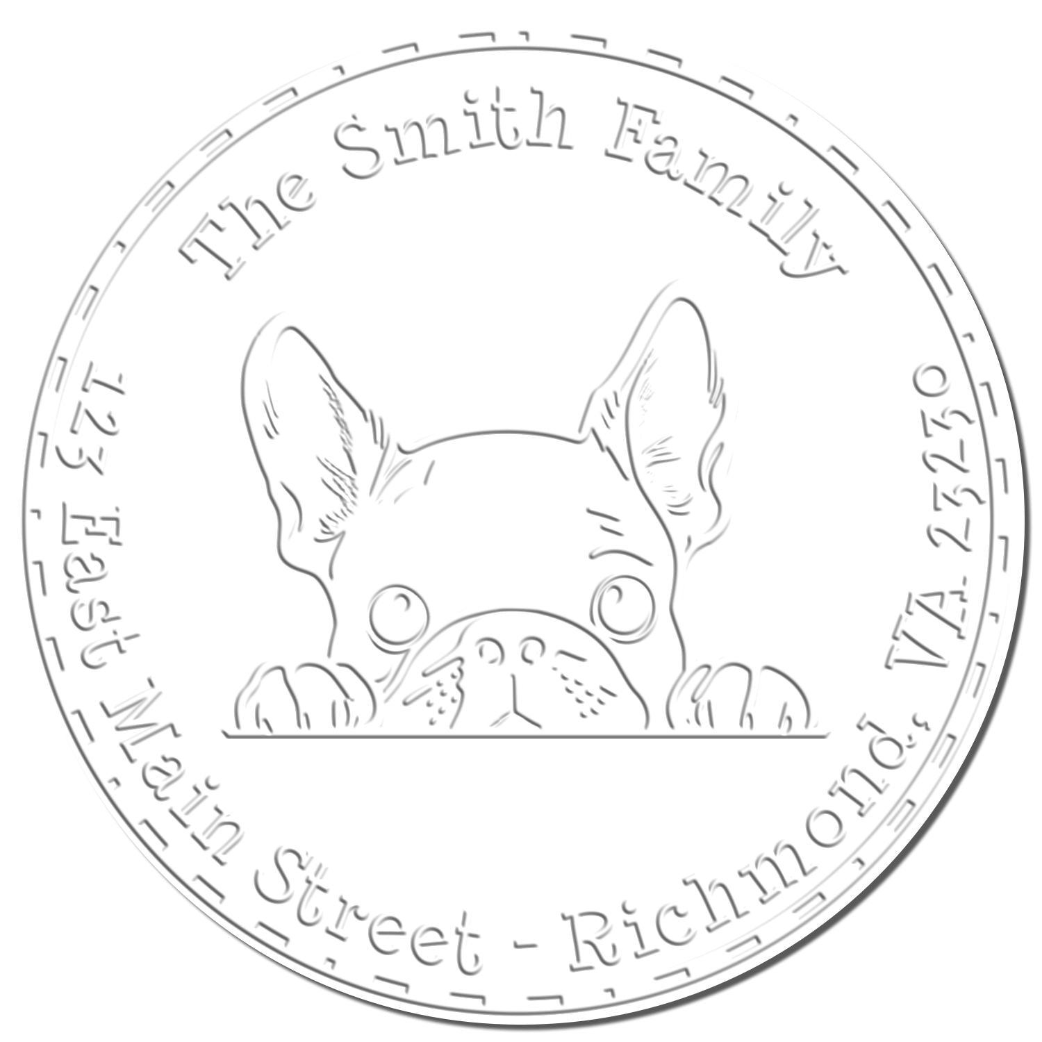 French Bulldog Custom Easy-To-Use Address Desk Embosser - Engineer Seal Stamps