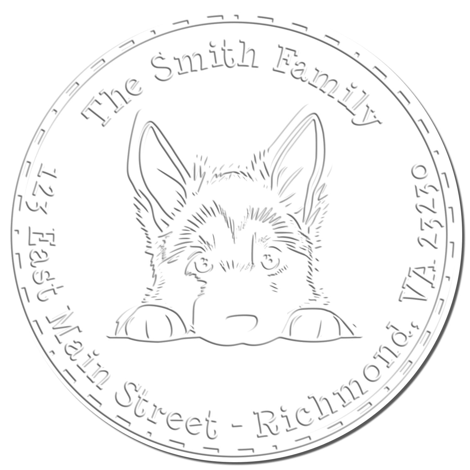 Soft German Shepherd Customized Mailing Address Embosser - Engineer Seal Stamps
