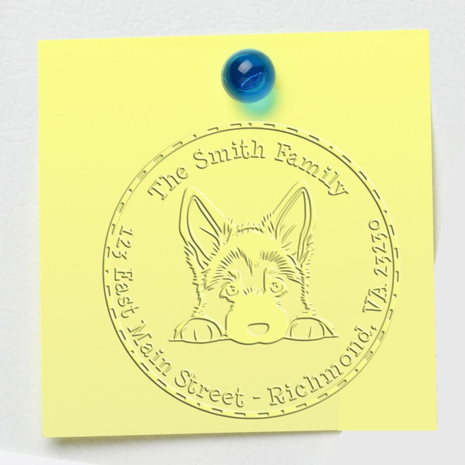German Shepherd Custom Easy-To-Use Address Seal Desk Embosser - Engineer Seal Stamps