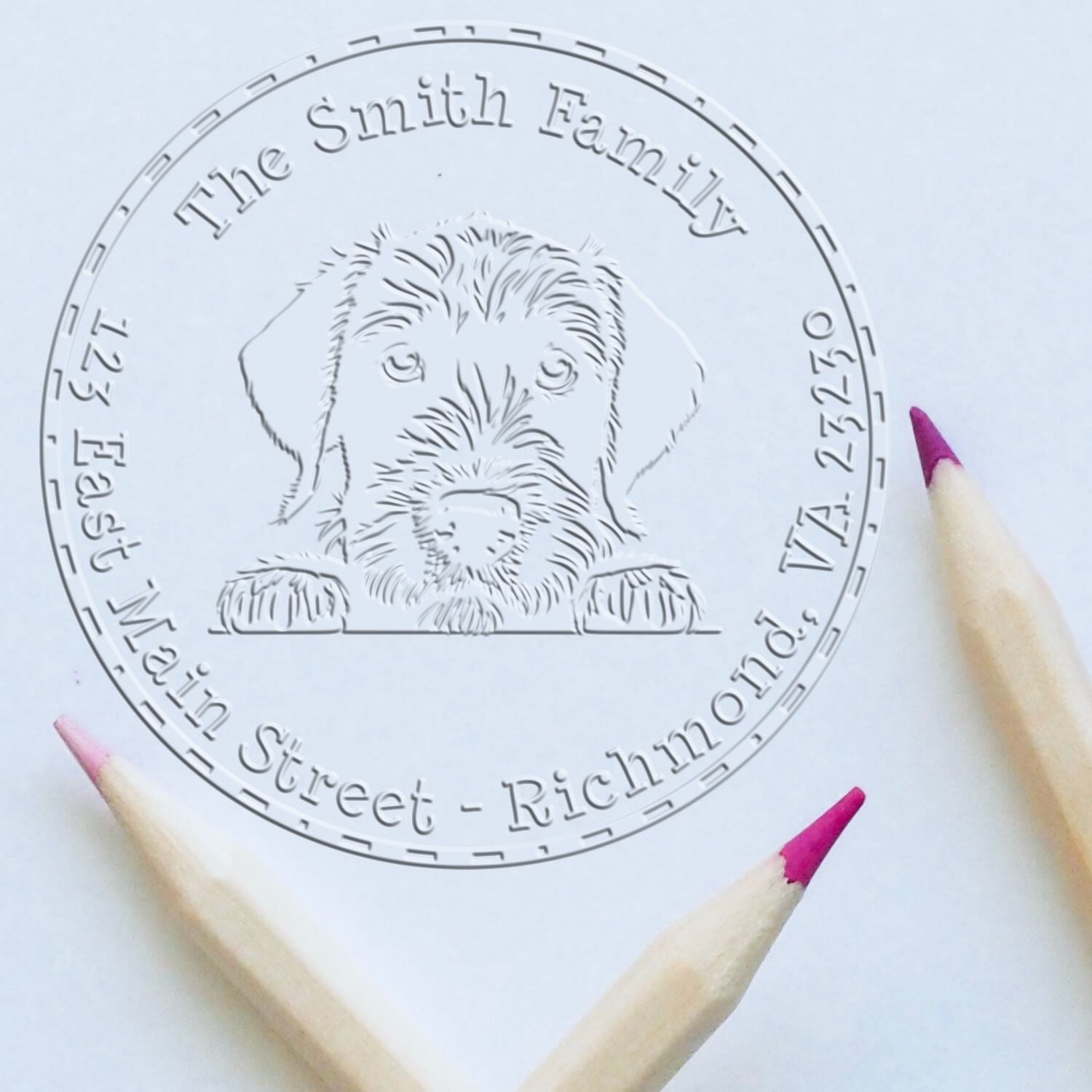 Soft German Wirehaired Pointer Customized New Address Embosser - Engineer Seal Stamps