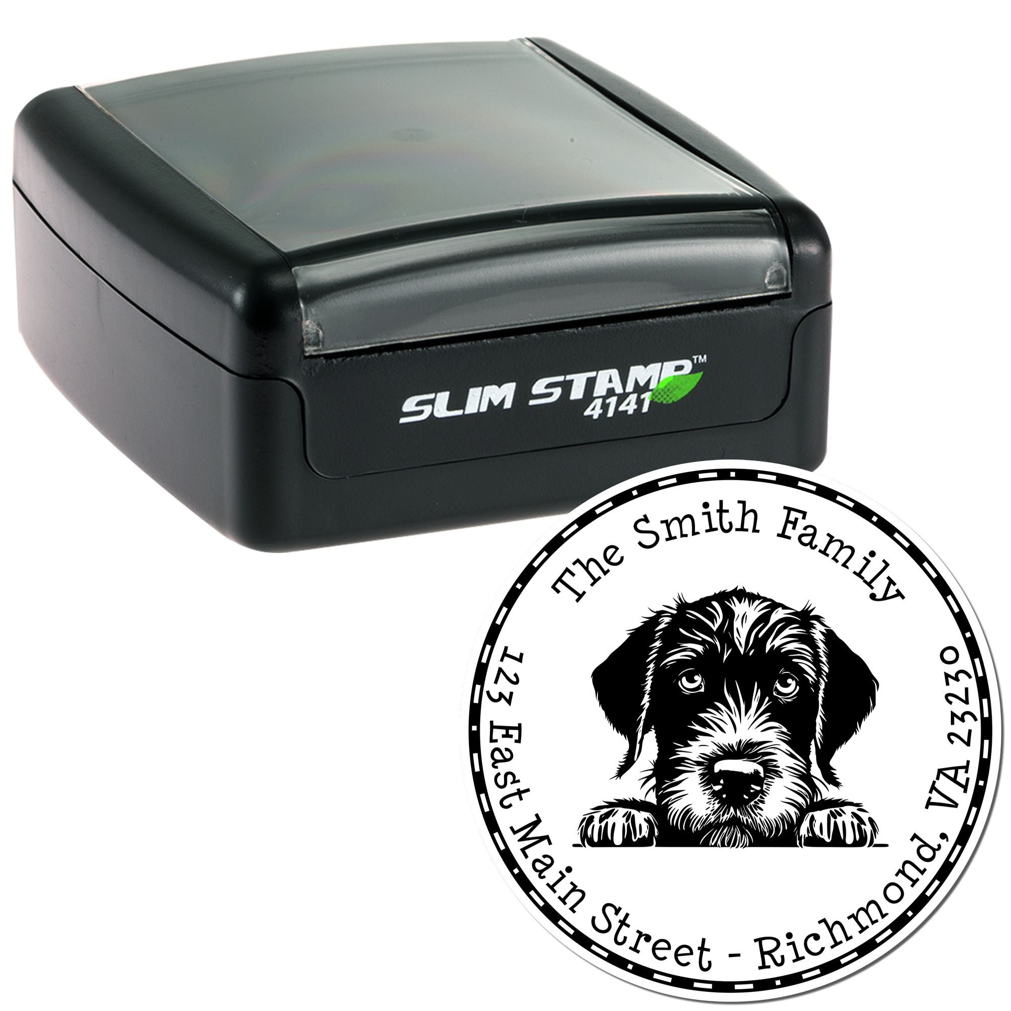 Slim German Wirehaired Pointer Custom Address Label Stamp - Engineer Seal Stamps