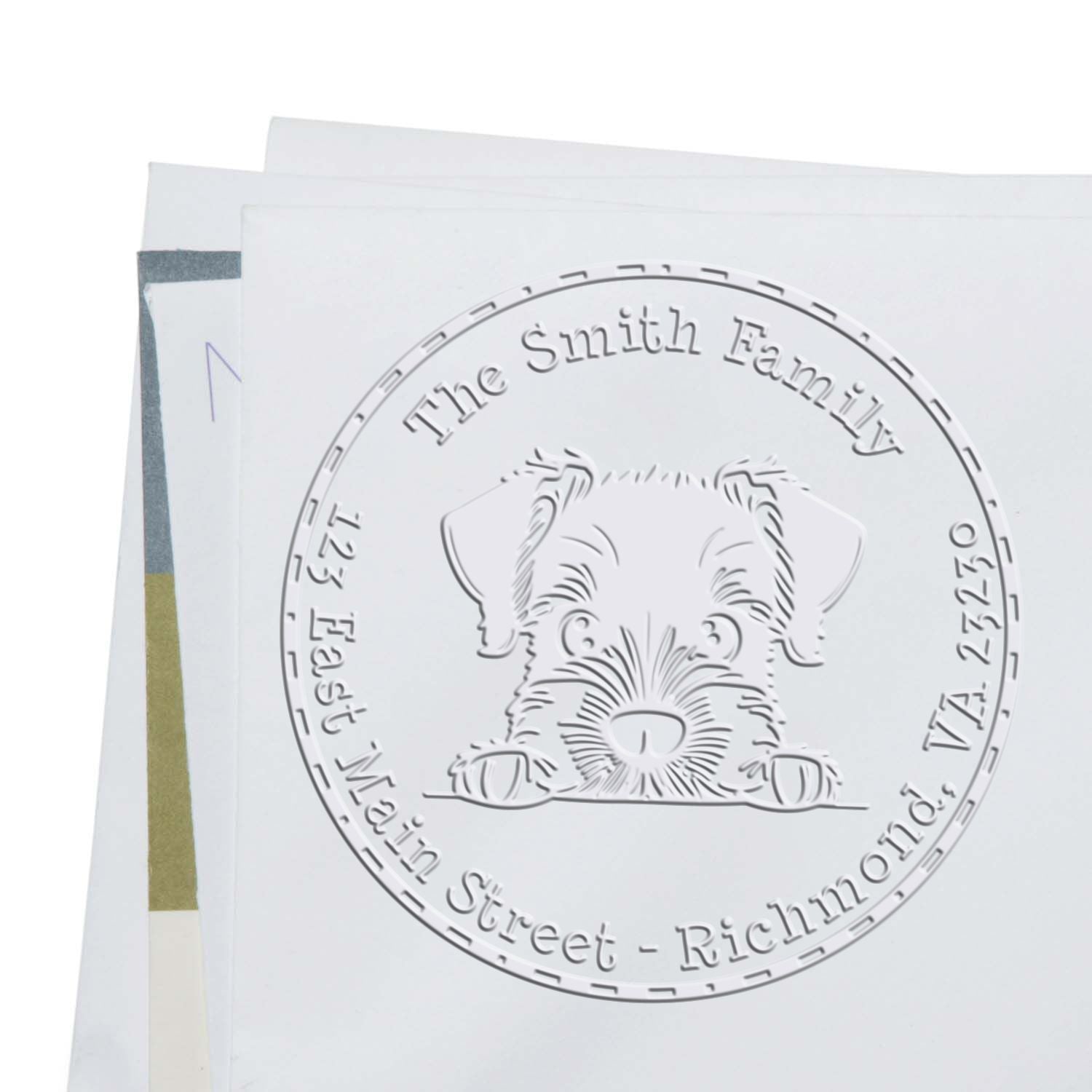 Soft Giant Schnauzer Customized New Address Seal Embosser - Engineer Seal Stamps