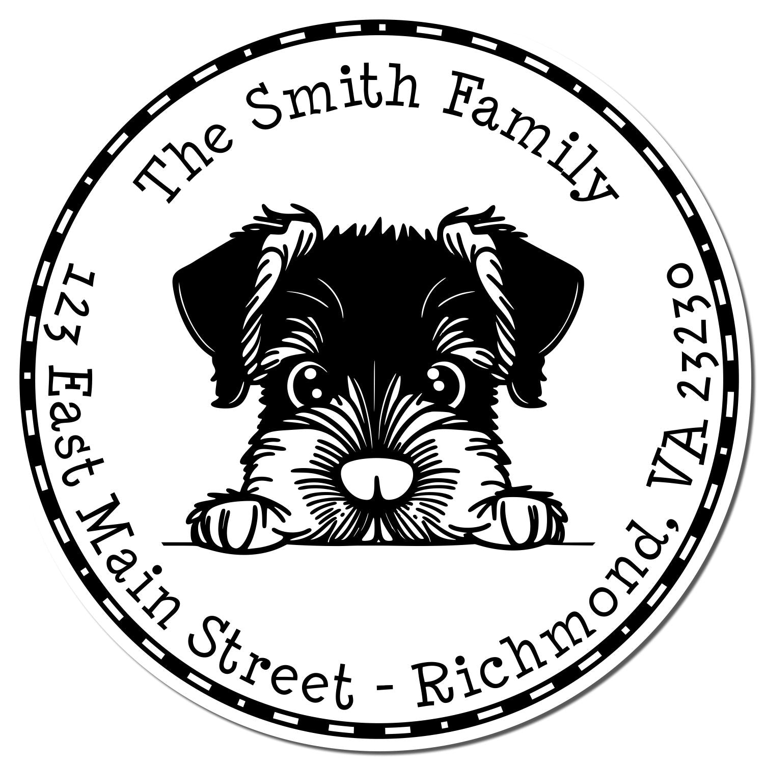 Slim Giant Schnauzer Custom Address Stamp - Engineer Seal Stamps