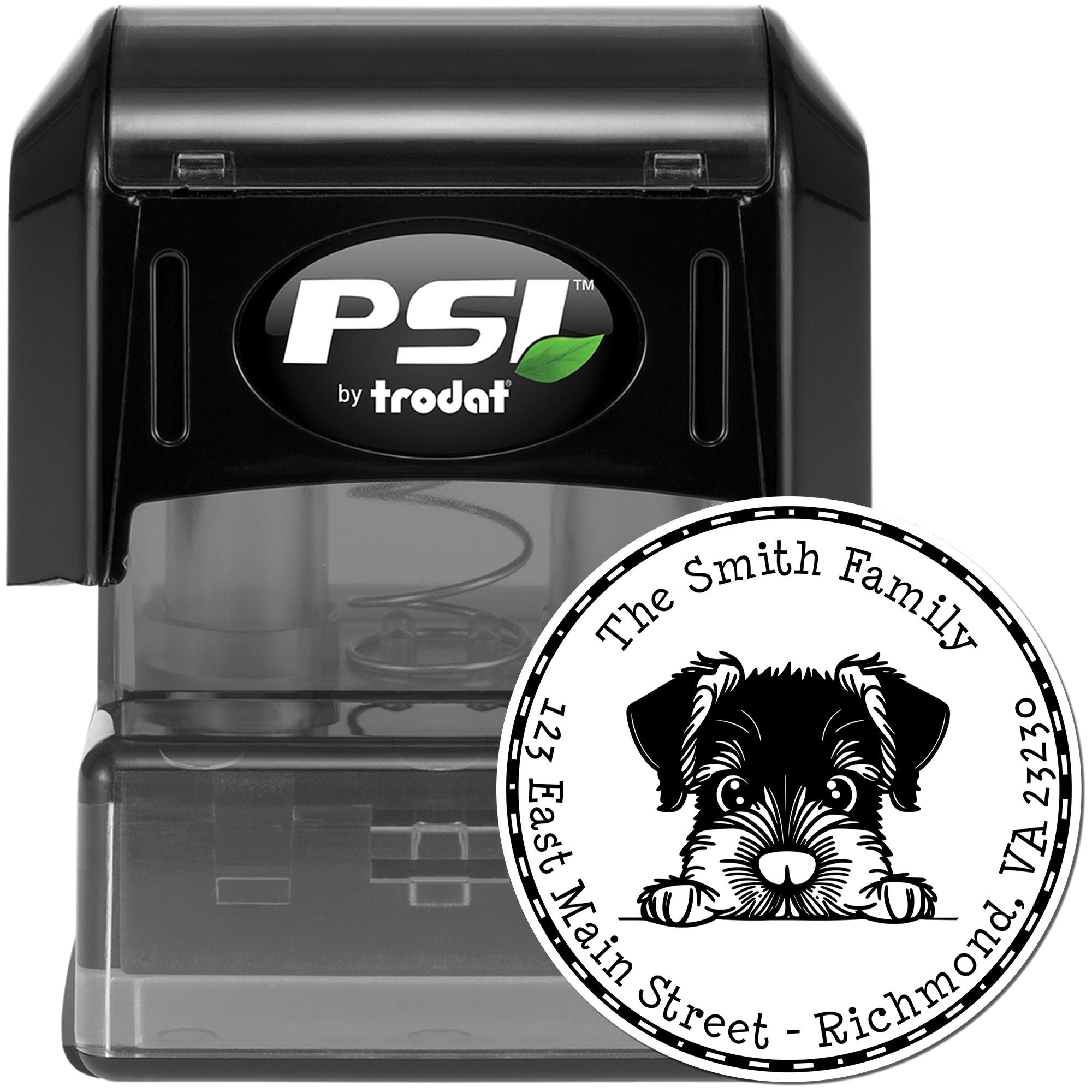 Round Pre-Inked Giant Schnauzer Address Return Stamp - Engineer Seal Stamps