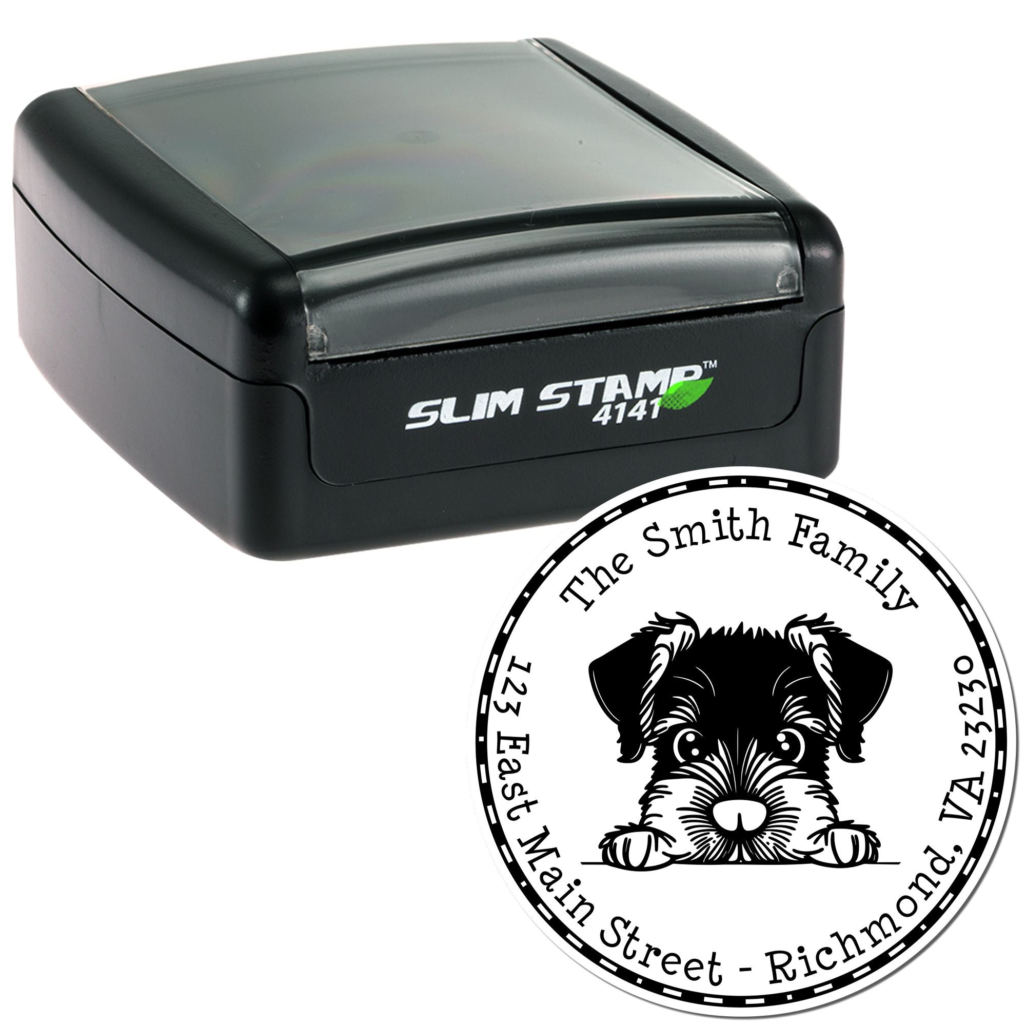 Slim Giant Schnauzer Custom Address Stamp - Engineer Seal Stamps