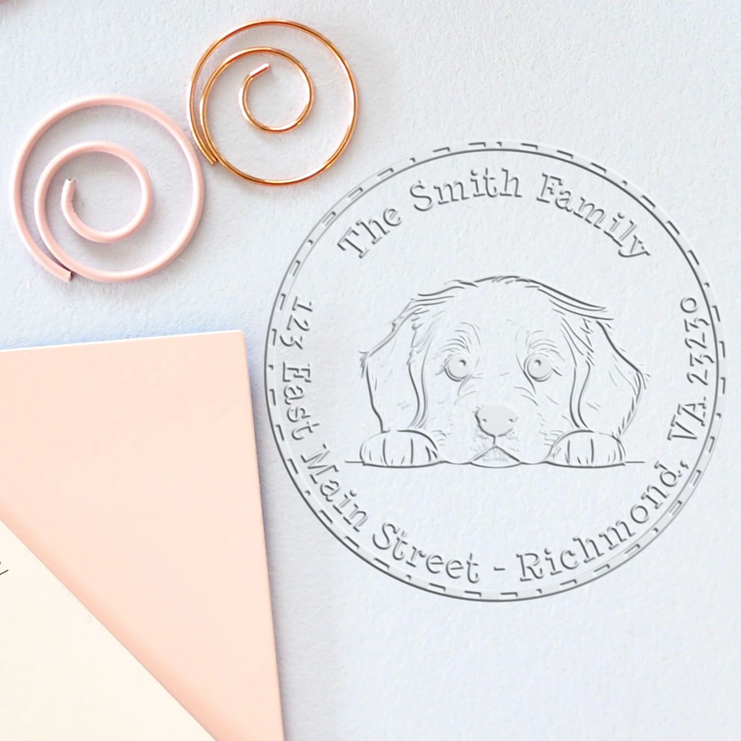 Soft Golden Retriever Customized Embosser - Engineer Seal Stamps