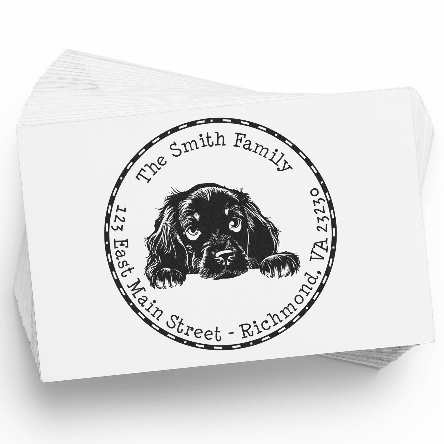 Round Gordon Setter Personalized Custom Return Address Rubber Stamp