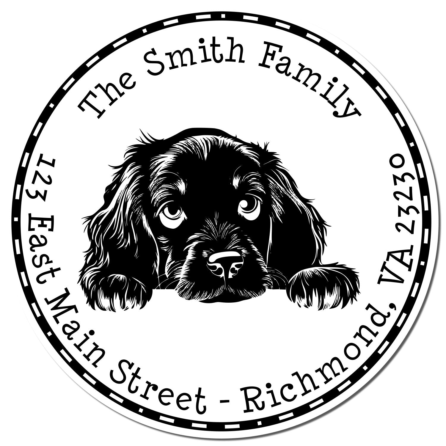 Round Pre-Inked Gordon Setter Return Address Stamp - Engineer Seal Stamps