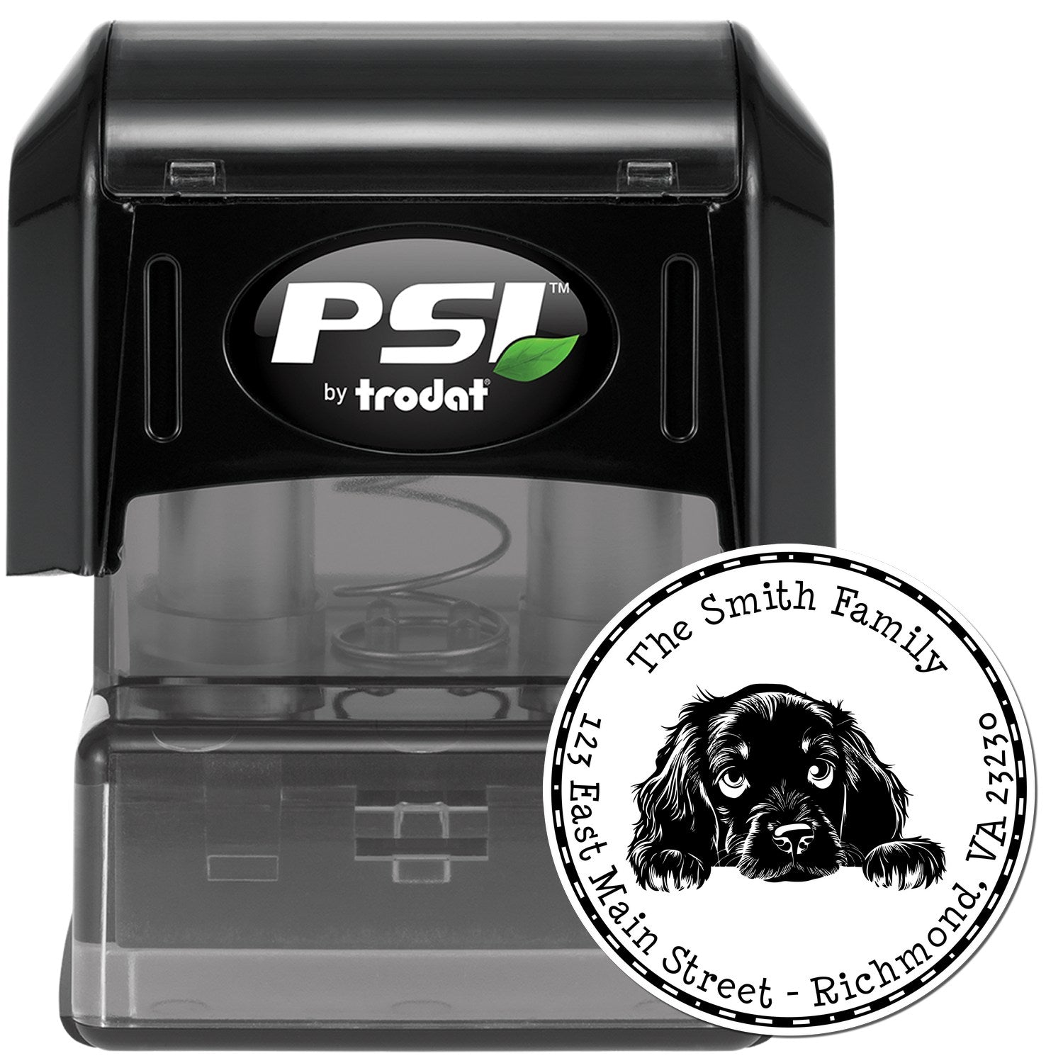 Round Pre-Inked Gordon Setter Return Address Stamp - Engineer Seal Stamps