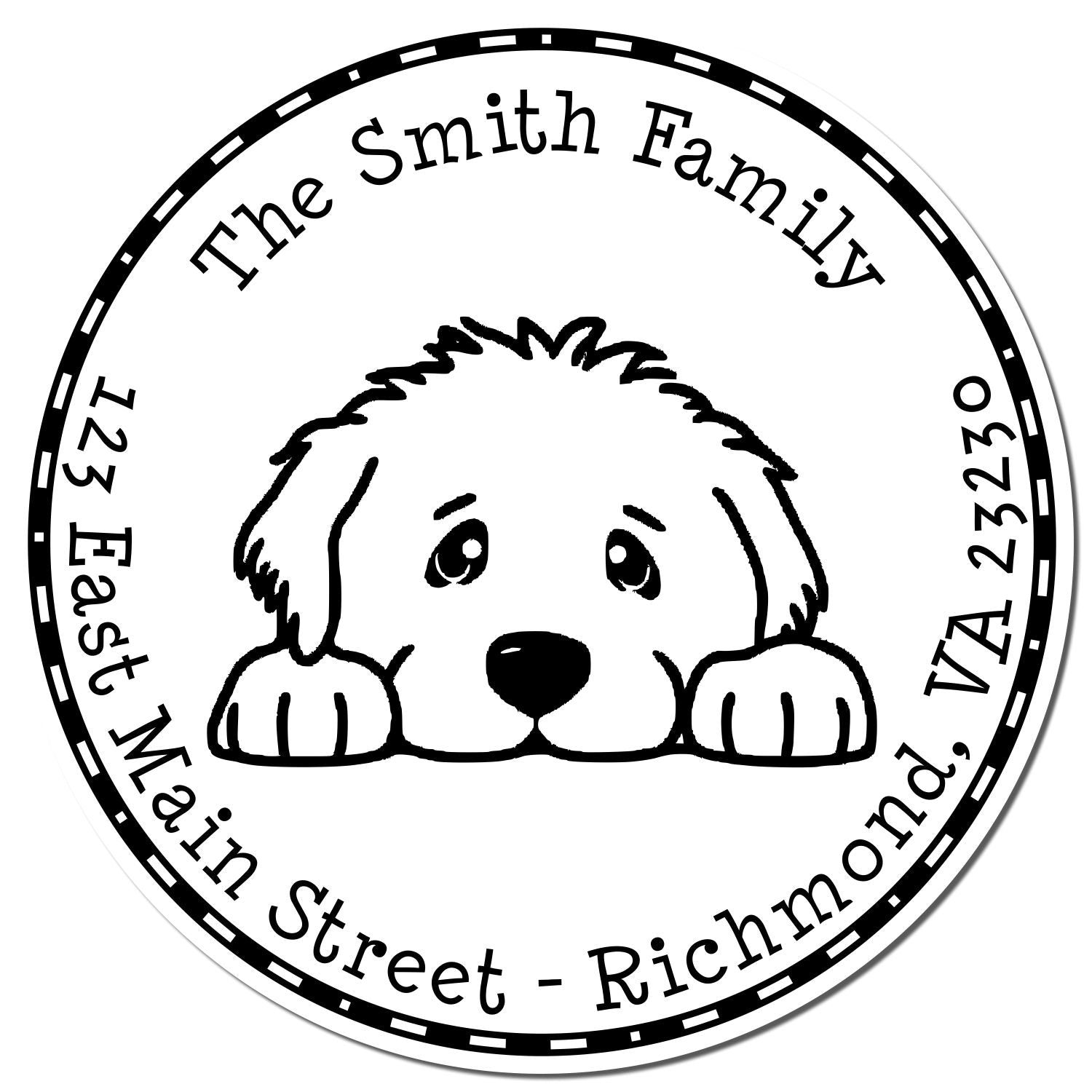 Round Self-Inking Great Pyrenees Customized Name and Address Stamp - Engineer Seal Stamps