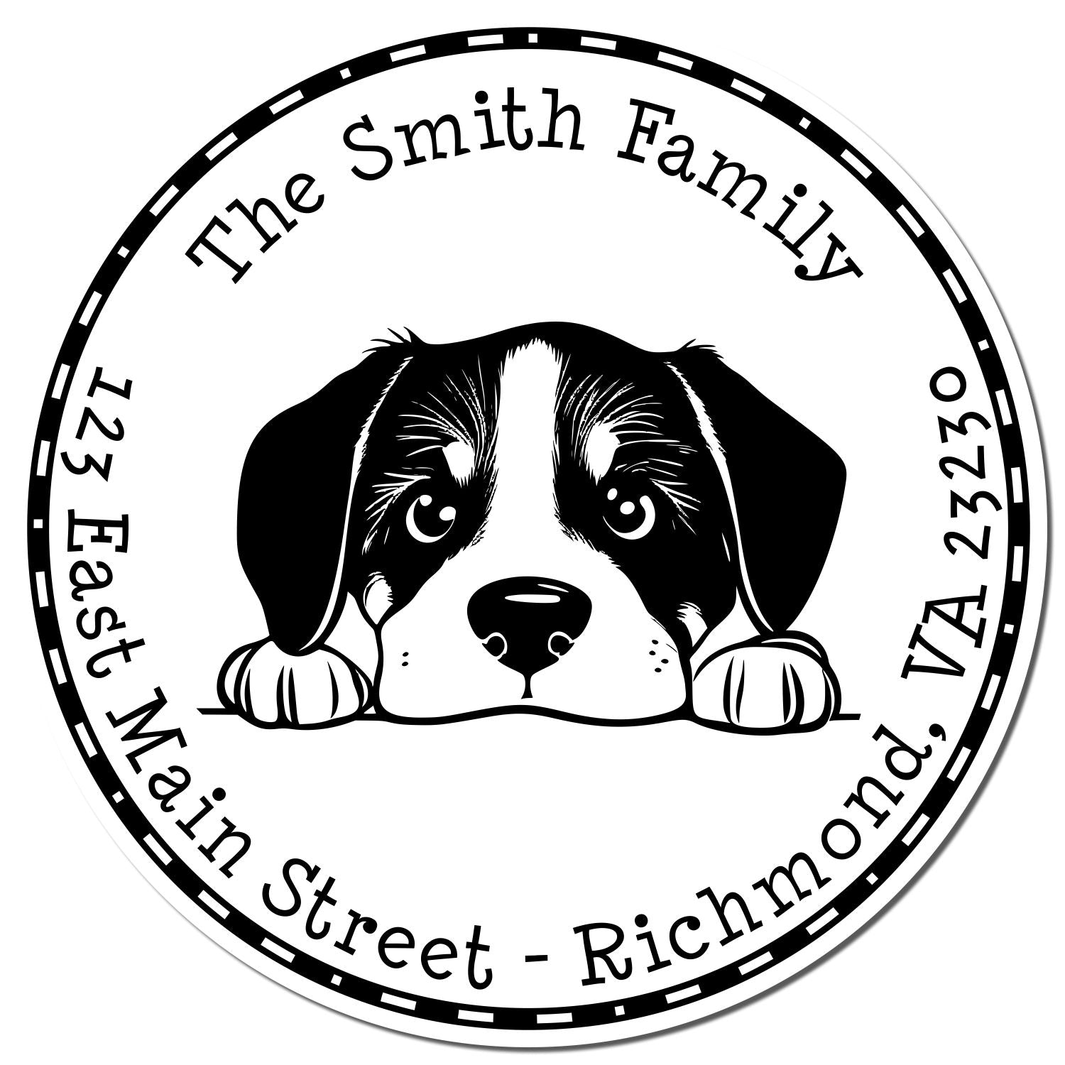 Round Greater Swiss Mountain Dog Personalized Easy-To-Use Address Rubber Stamp - Engineer Seal Stamps