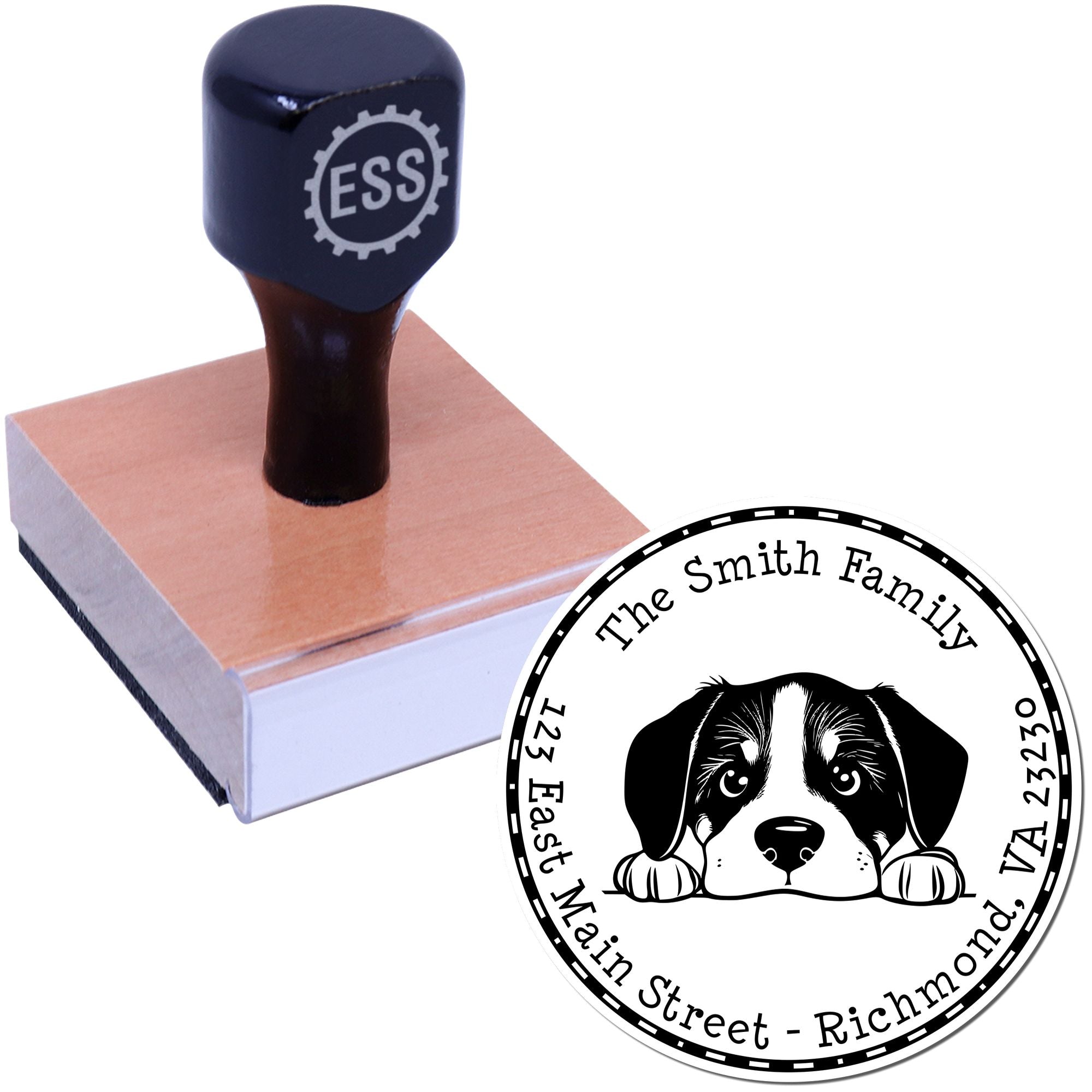 Round Greater Swiss Mountain Dog Personalized Easy-To-Use Address Rubber Stamp