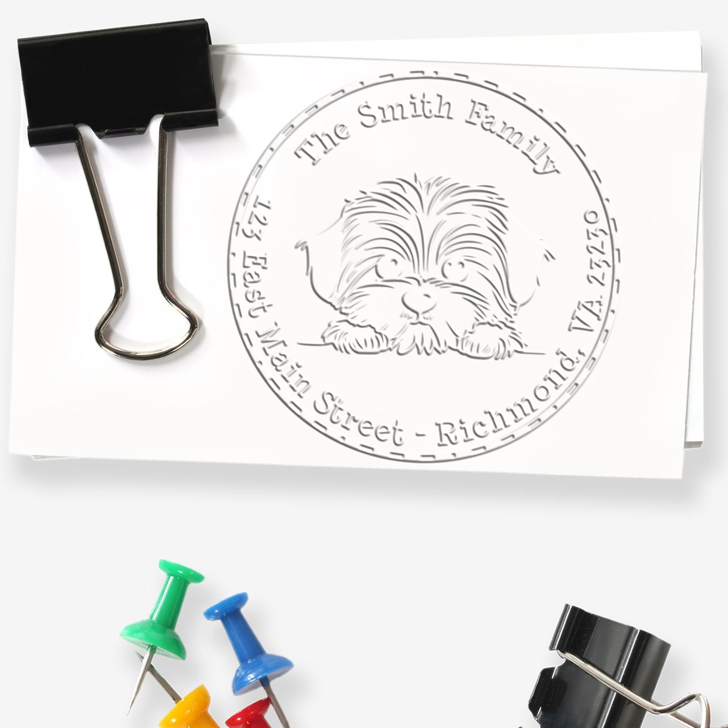 Havanese Custom Home Address Desk Embosser - Engineer Seal Stamps