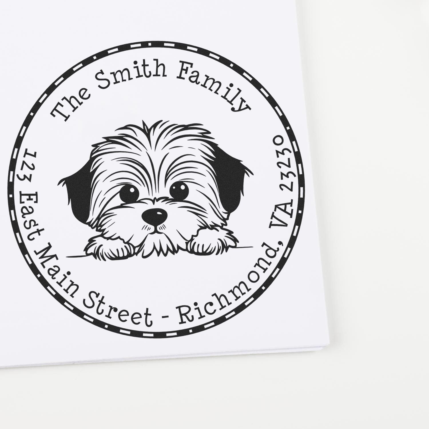 Round Havanese Personalized High-Quality Address Rubber Stamp