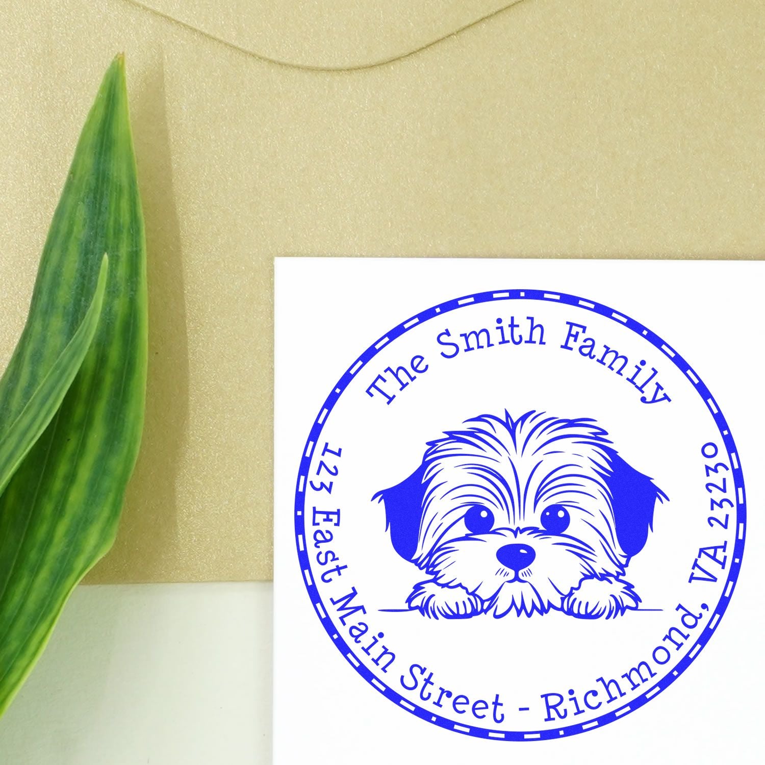Round Pre-Inked Havanese Refillable Address Stamp - Engineer Seal Stamps