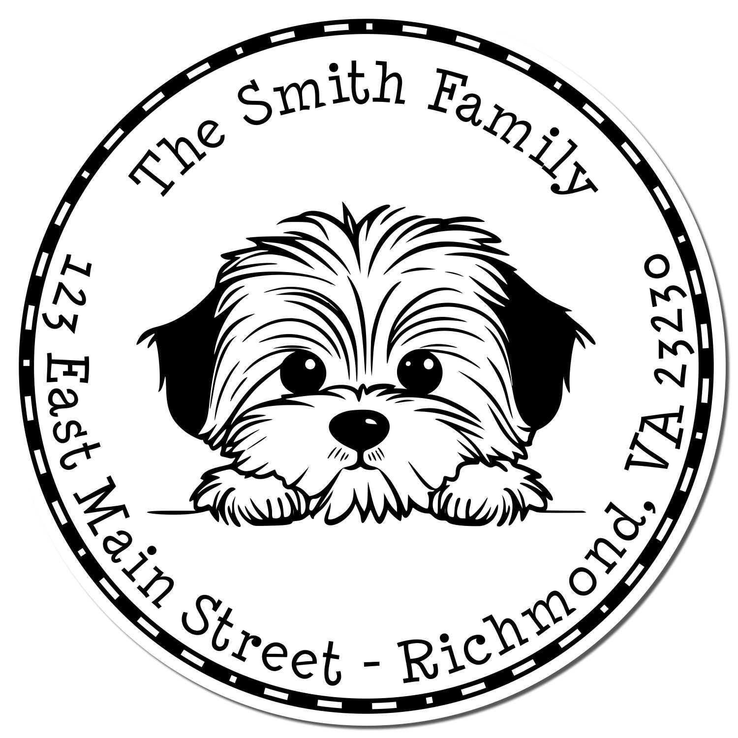 Round Pre-Inked Havanese Refillable Address Stamp - Engineer Seal Stamps