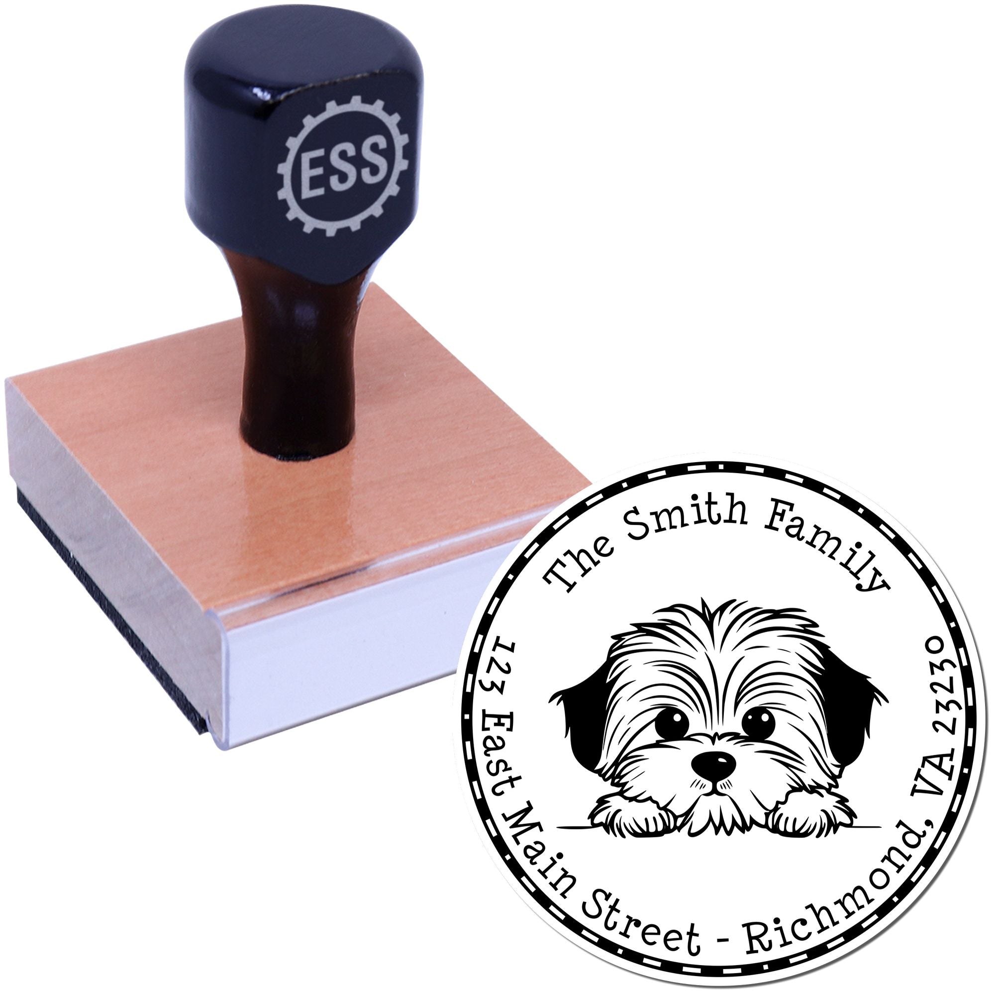 Round Havanese Personalized High-Quality Address Rubber Stamp