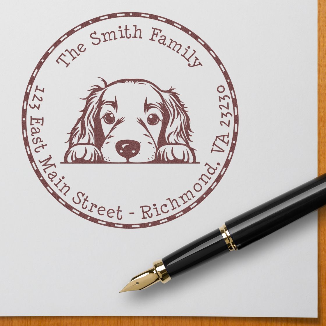 Round Irish Setter Personalized Mail Rubber Stamp - Engineer Seal Stamps