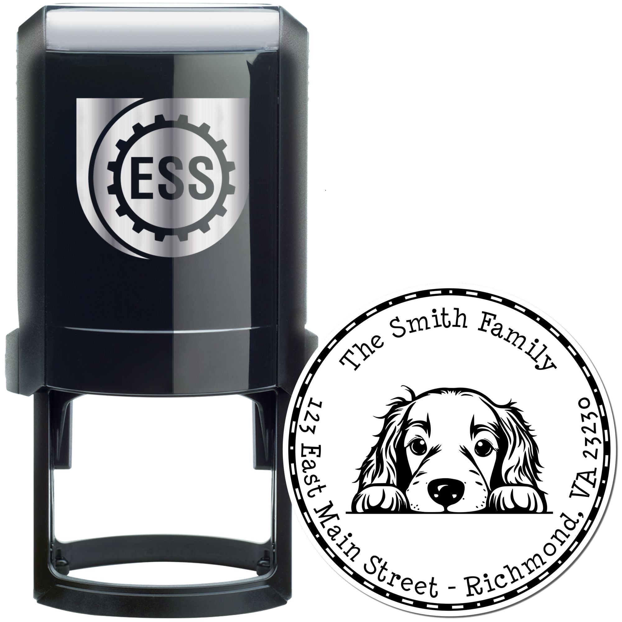 Round Self-Inking Irish Setter Customized High-Quality Address Stamp - Engineer Seal Stamps