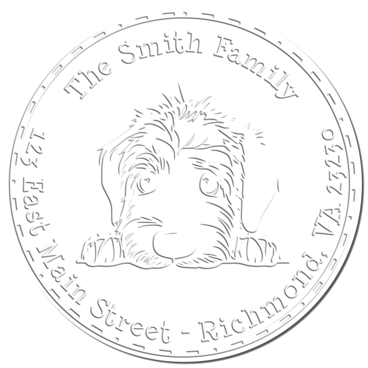 Soft Irish Wolfhound Personalized Return Address Seal Embosser - Engineer Seal Stamps